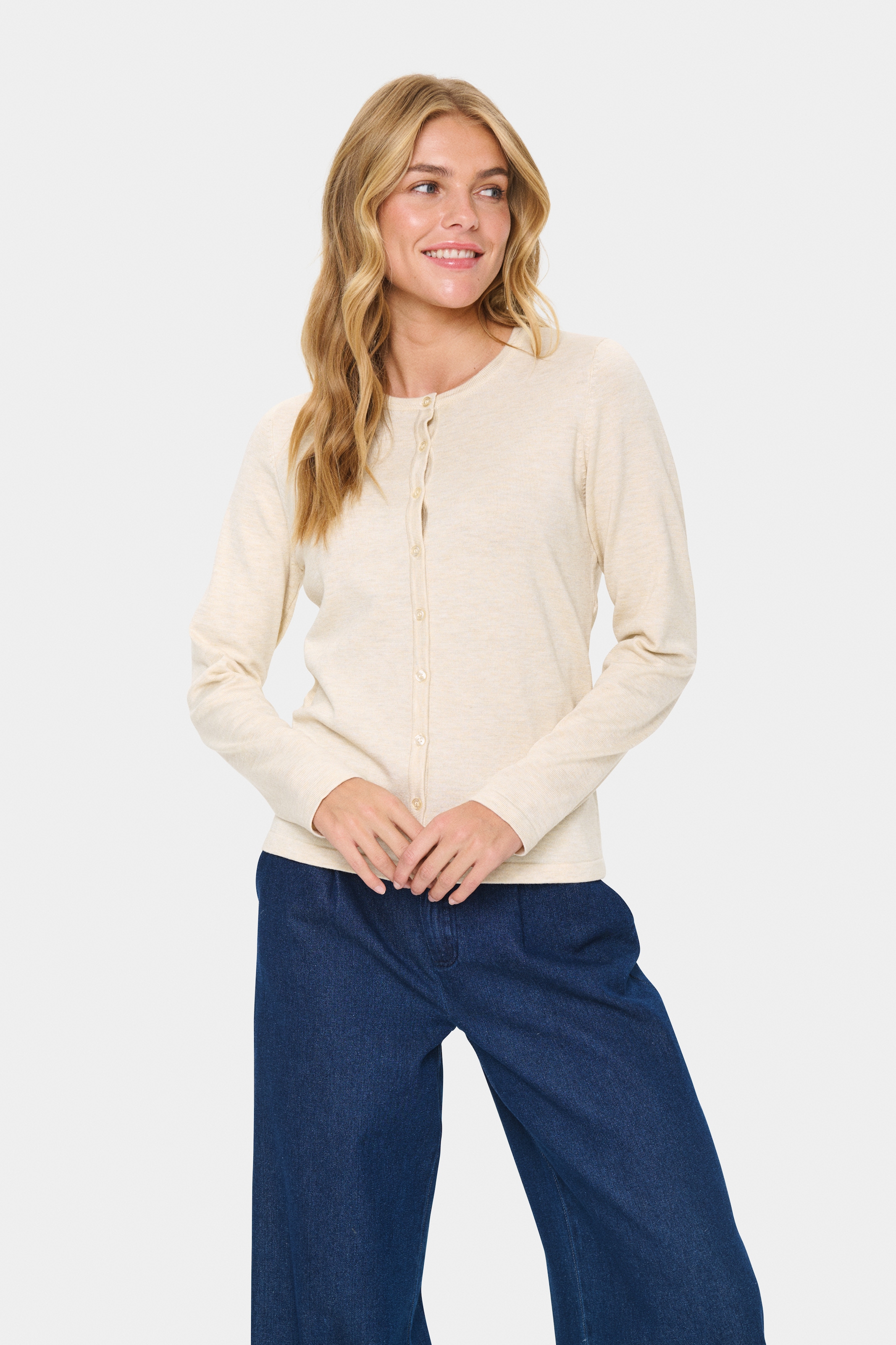 Saint Tropez "A8661, MilaSZ R-Neck Cardigan" Viskose Feinstrick, Classic Fi günstig online kaufen