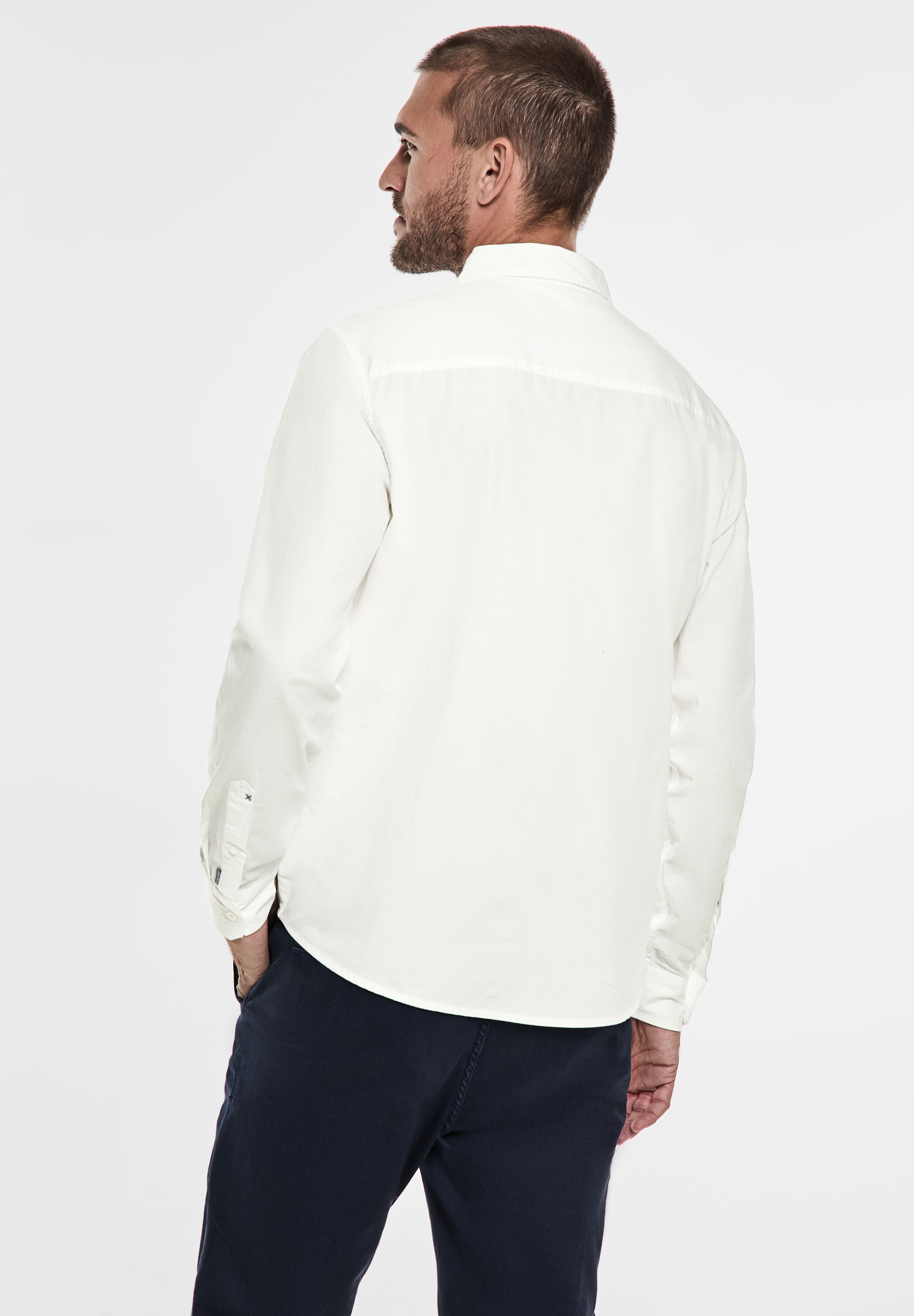 STREET ONE MEN Langarmhemd, aus reiner Baumwolle