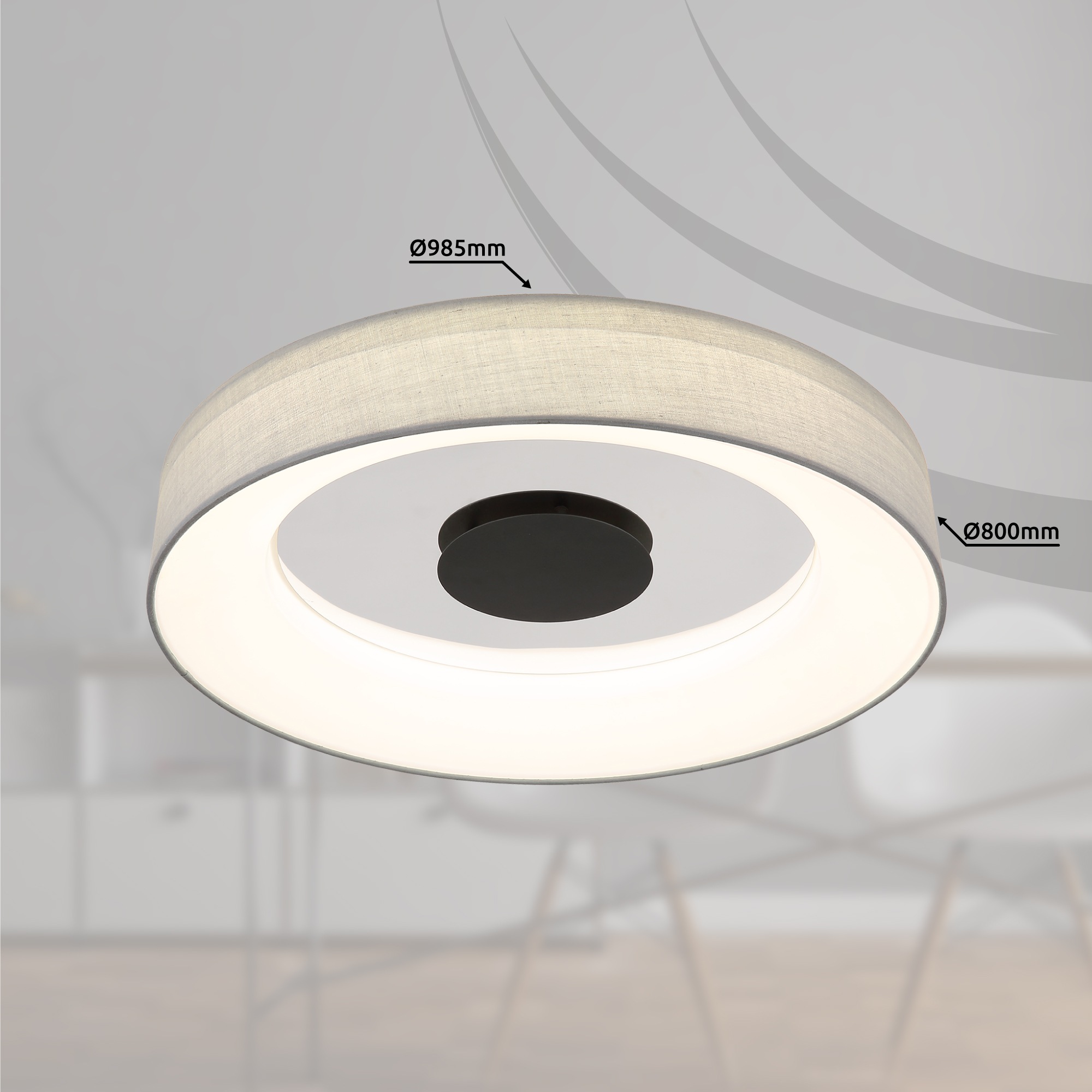 GLOBO LIGHTING LED Deckenleuchte »TERPSA«, Leuchtmittel LED-Modul | LED fest integriert, Deckenlampe/rund/Wohnzimmer/Schlafzimmer/elegant