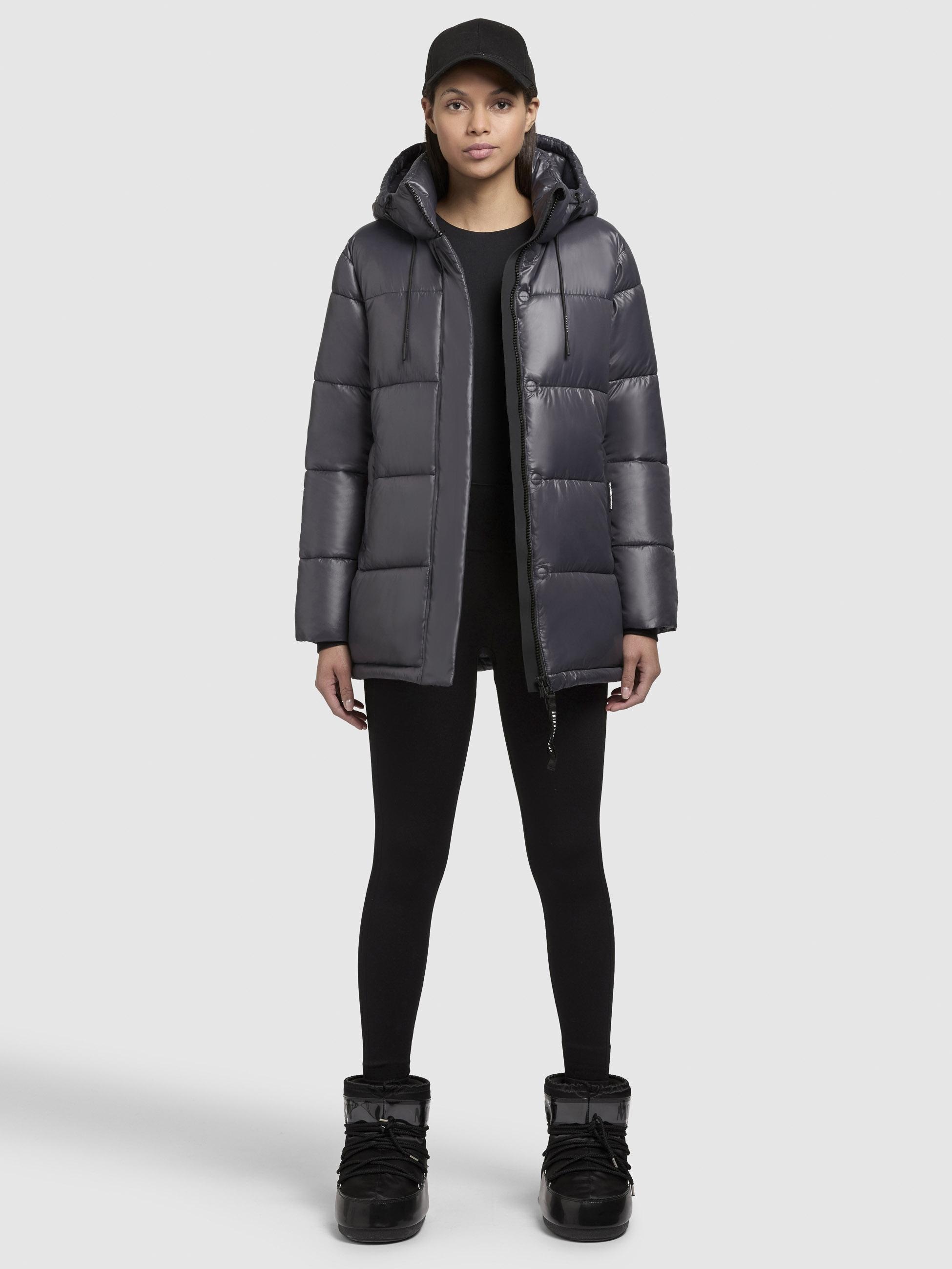 Thumbnail - khujo Steppjacke "Word3 Satin-YM", mit Kapuze, Glänzender Damen Kurzmantel