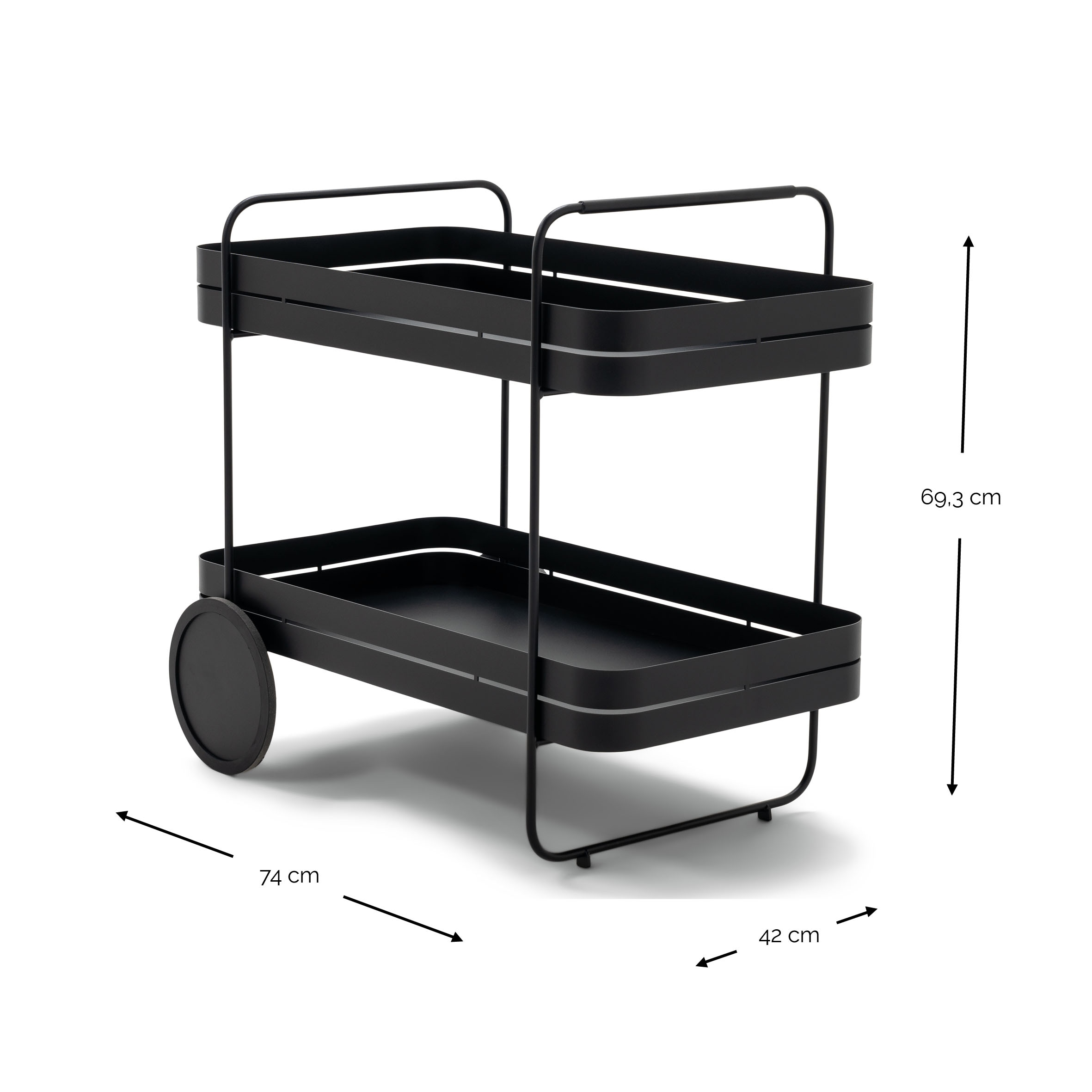 Spinder Design Servierwagen »GIN & TROLLY«, (1 St.), Servierwagen aus Stahl mit Gummirädern