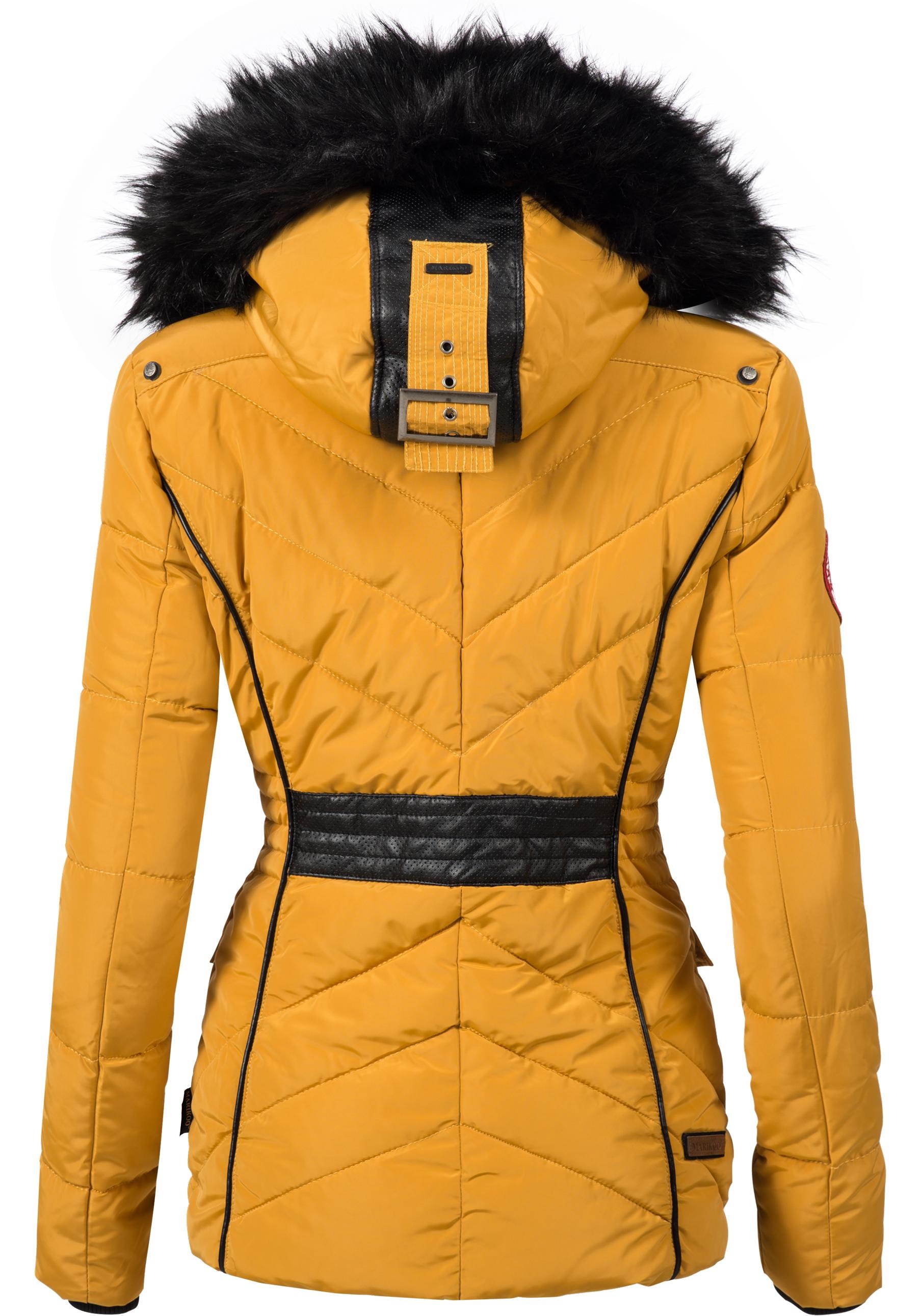 Thumbnail - Marikoo Steppjacke "Vanilla" mit Kapuze edle Winterjacke m. Kunstfellkapuze