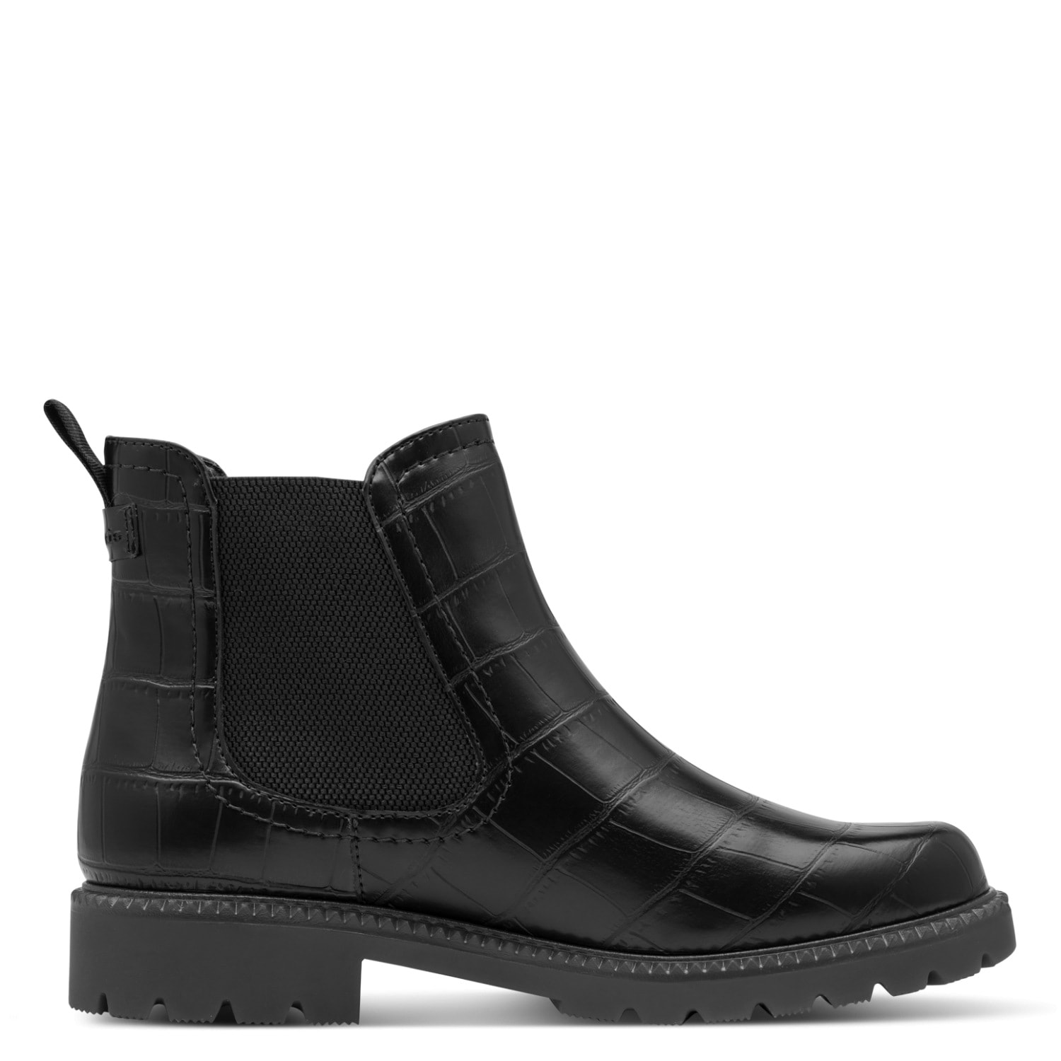 Tamaris Chelseaboots  Blockabsatz, Stiefelette in angesagter Krokooptik
