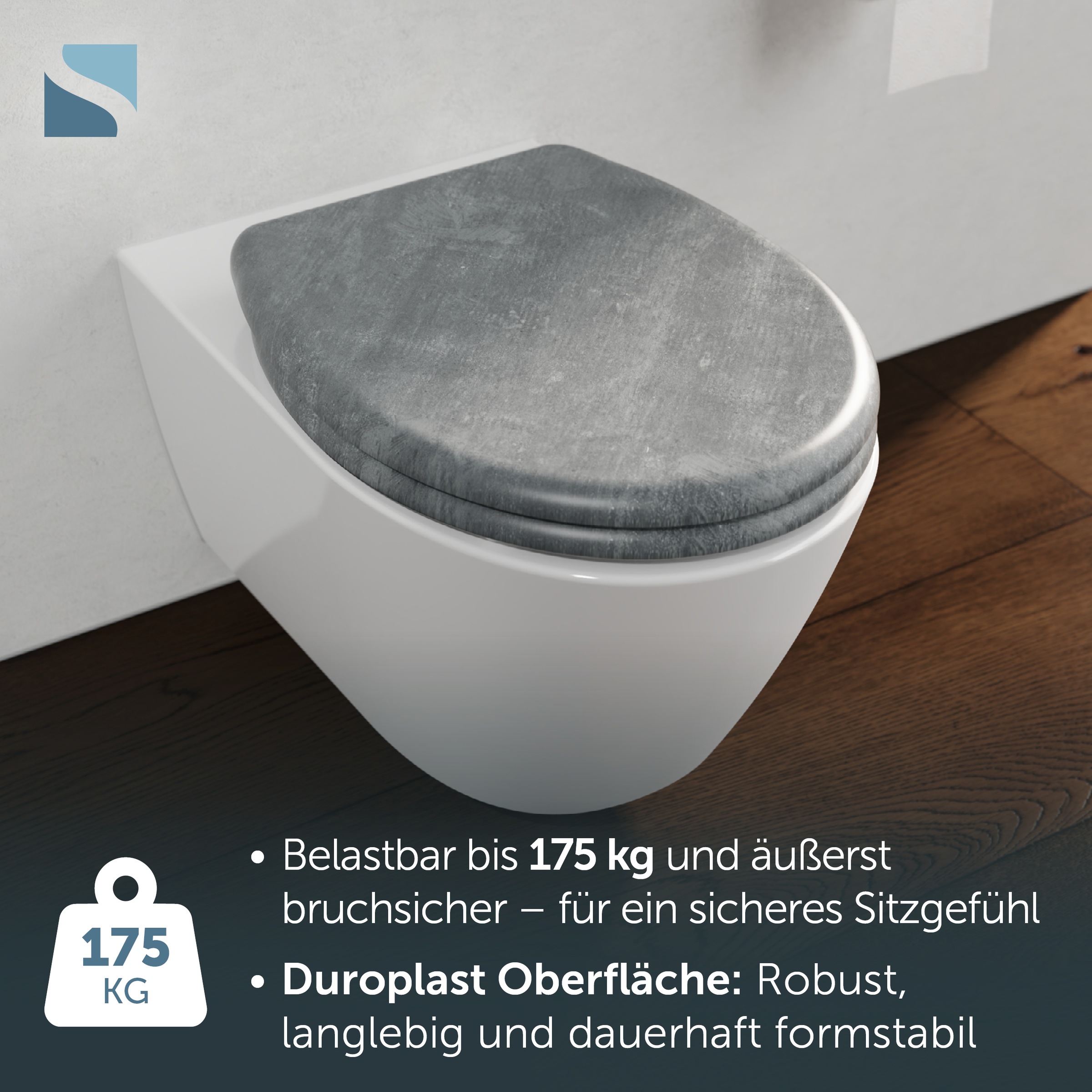 Schütte WC-Sitz »LIGHT CONCRETE« Toilettendeckel, Absenkautomatik, Schnellverschluss, O-Form, bis 175kg