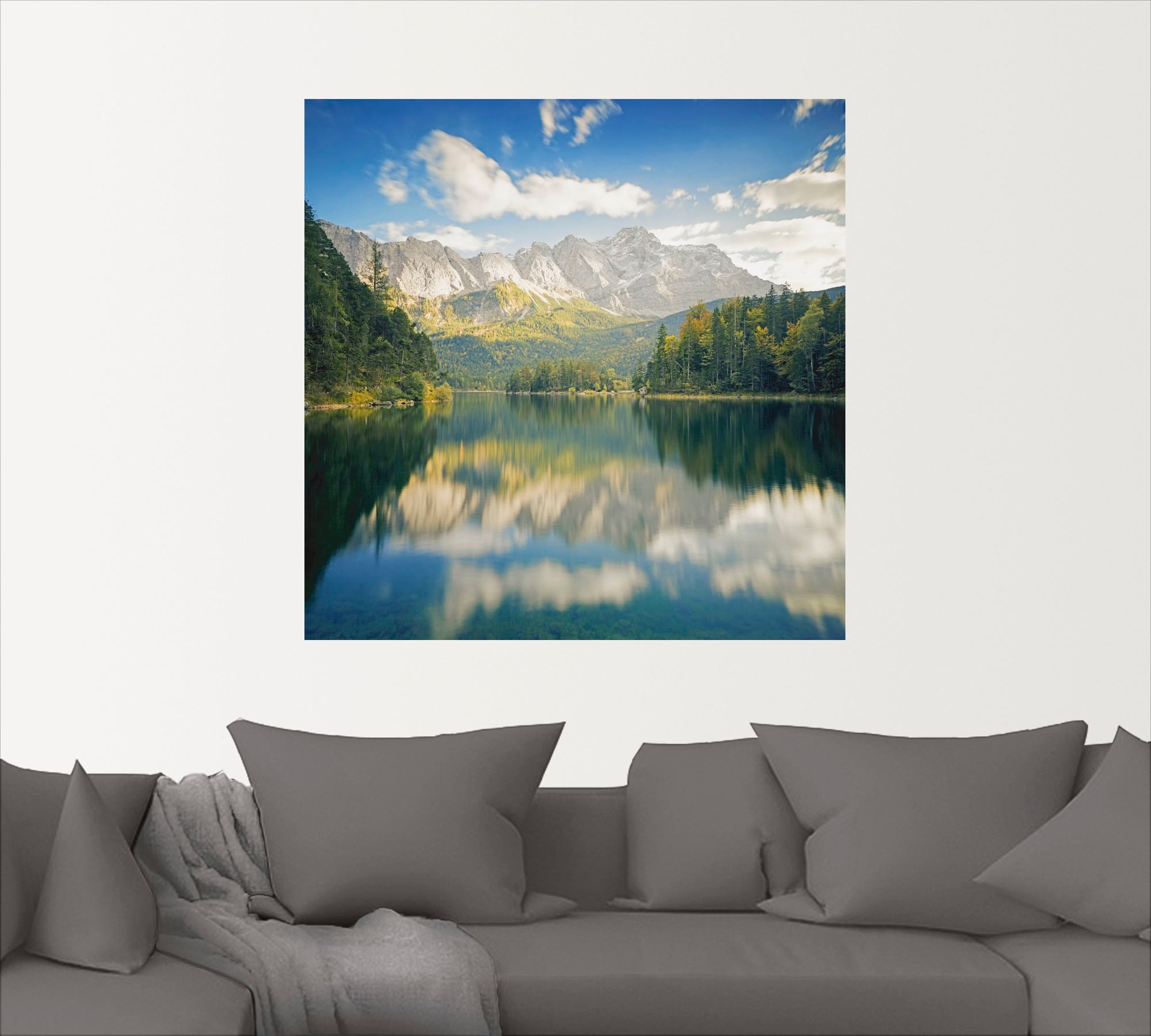 Artland Wandbild »Zugspitze mit Eibsee«, Berge & Alpenbilder, (1 St.), als Alubild, Leinwandbild, Wandaufkleber oder Poster in versch. Größen