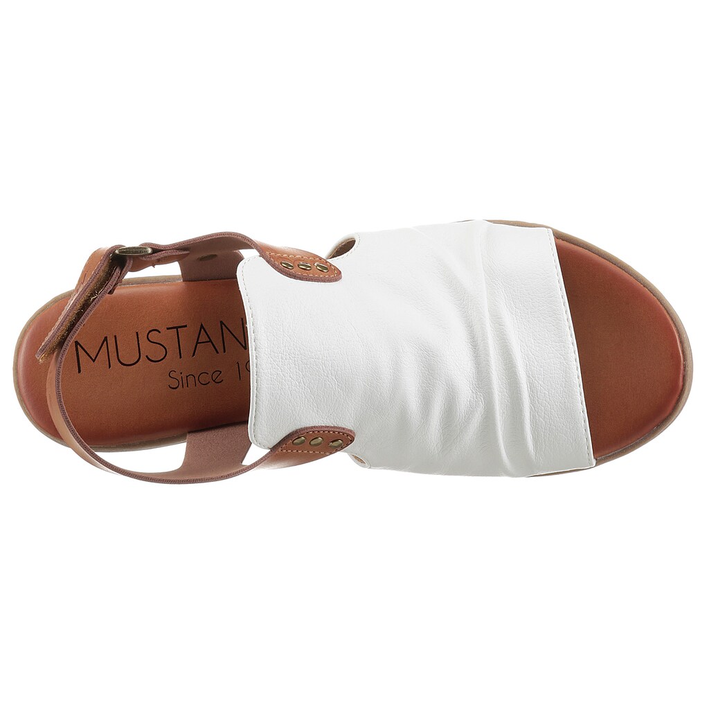 Marken Mustang Mustang Shoes Riemchensandale, mit Klettverschluss im Fersenbereich weiß-braun Marken Mustang Mustang Shoes Riemchensandale, mit Klettverschluss im Fersenbereich weiß-braun