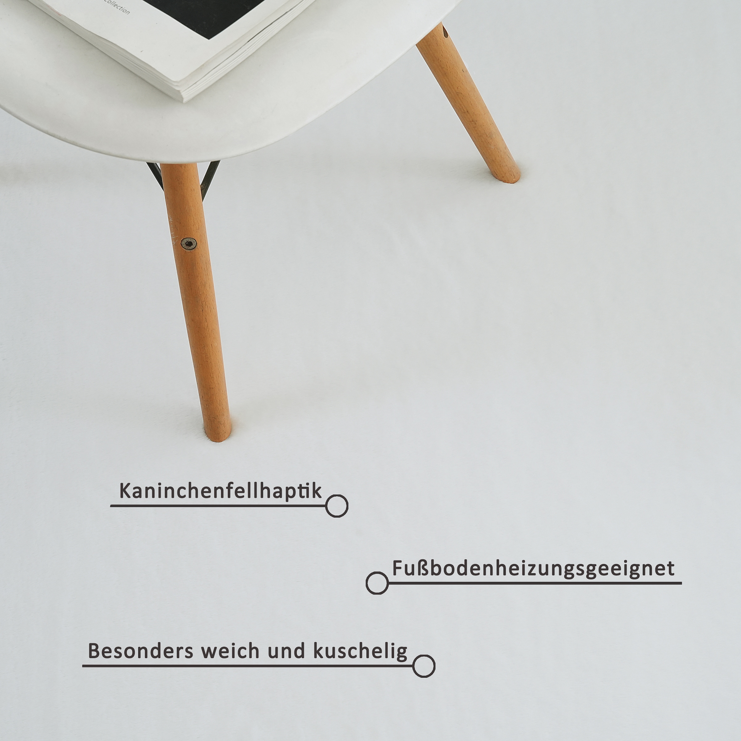 my home Fellteppich »Balu, Kunstfellteppich, Modern, Langflor Teppich« rechteckig 20 mm Höhe Kaninchenfell-Haptik, kuschelig, weich, Wohnzimmer, Schlafzimmer