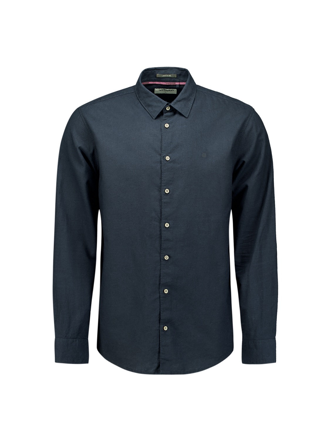 NO EXCESS Langarmhemd "No Excess Leinenhemd" günstig online kaufen