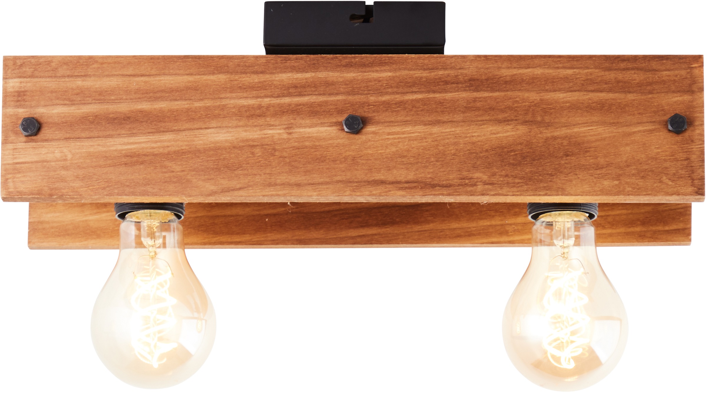 Brilliant Deckenleuchte »Calandra«, 2 flammig, Leuchtmittel E27 | ohne Leuchtmittel, 38 cm Breite, 2 x E27, Metall/Holz, schwarz/holz