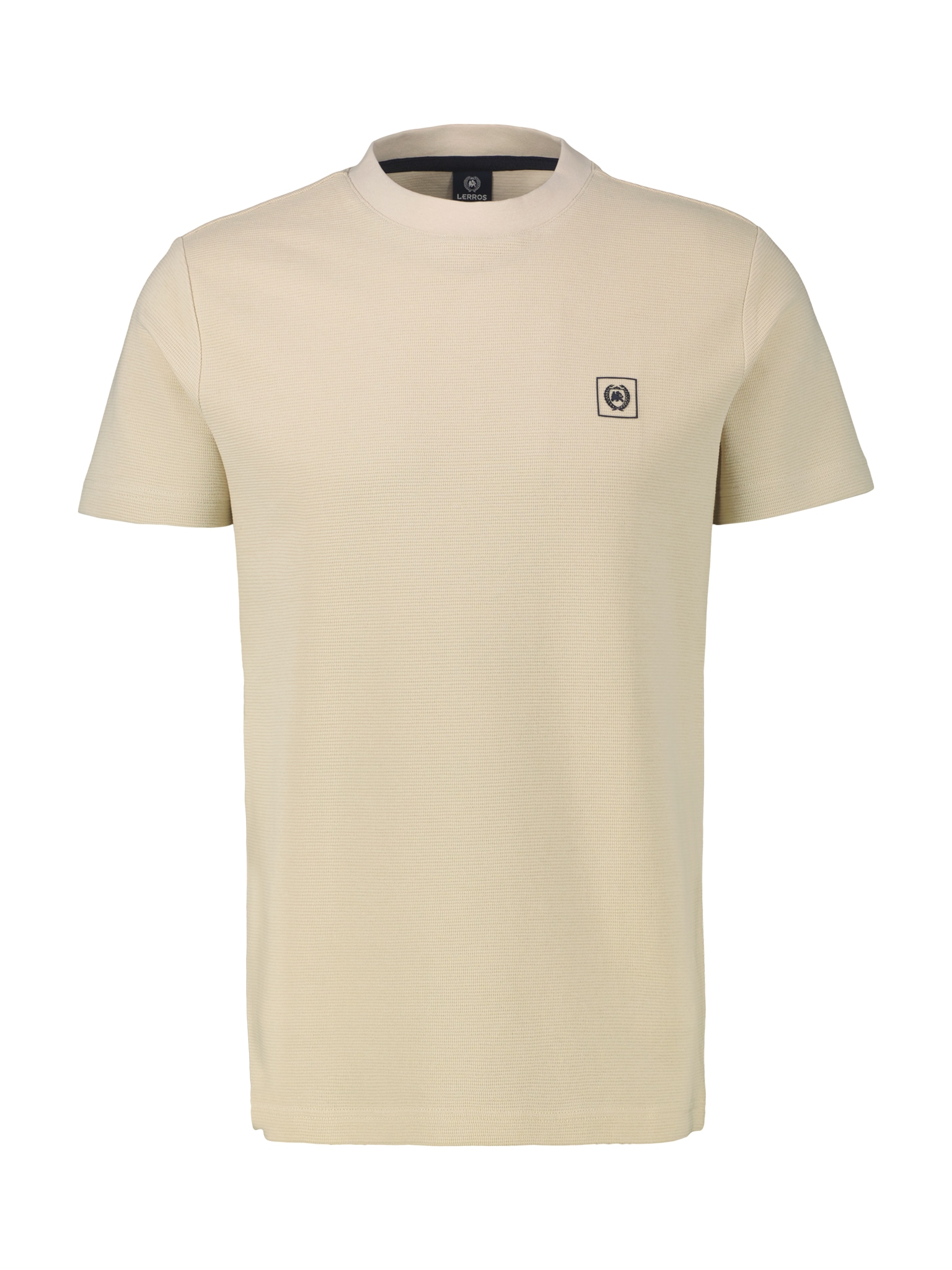 LERROS T-Shirt in Waffel-Piqué und mit Logo-Badge