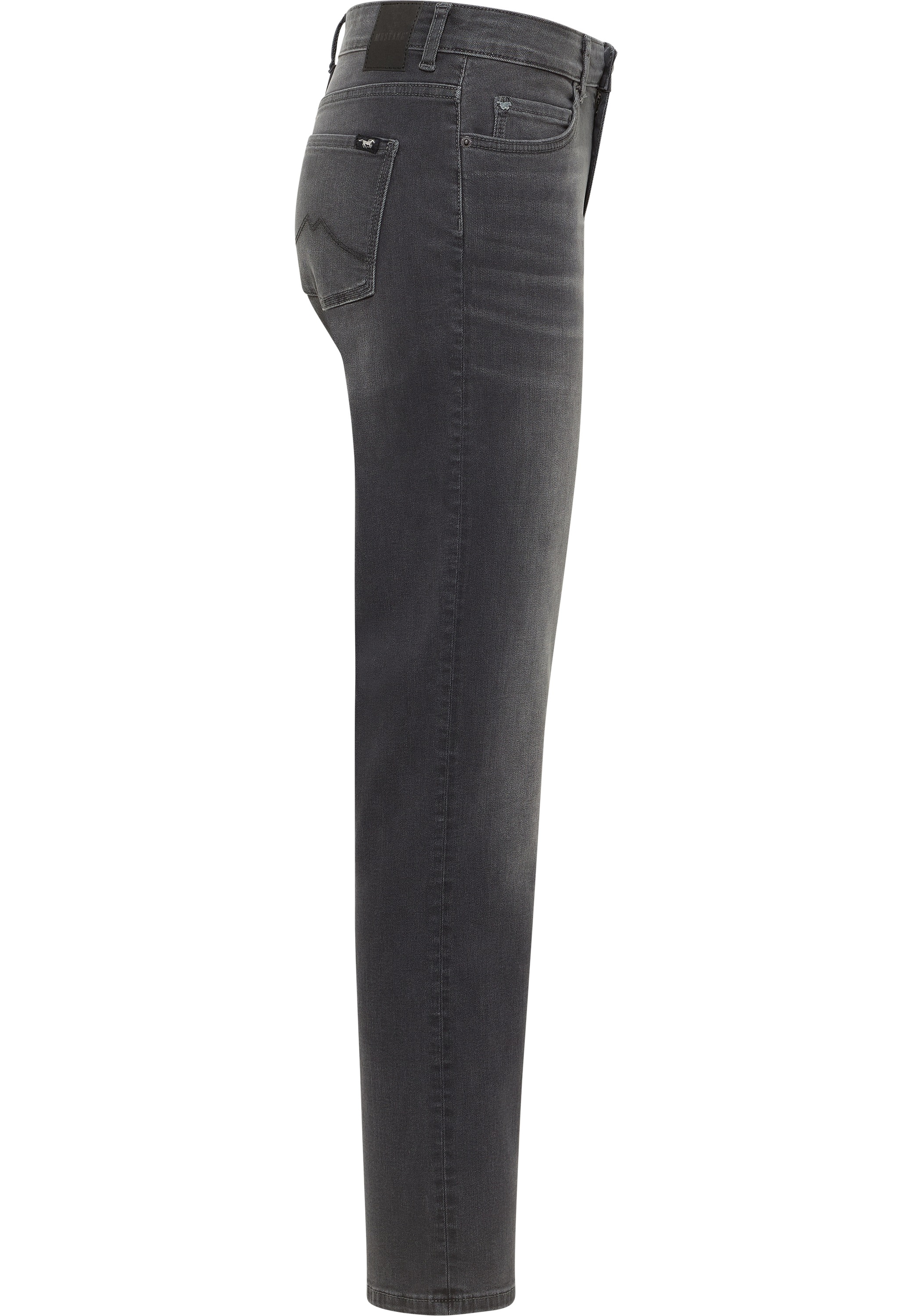 Straight-Jeans MUSTANG "Damen Style Crosby Relaxed Straight", Damen, Gr. 28, Länge 34, 682 dunkelgrau, Denim/Jeans, 87% Baumwolle, 11% Polyester, 2% Elasthan, straight fit, Jeans Straight-Jeans 2