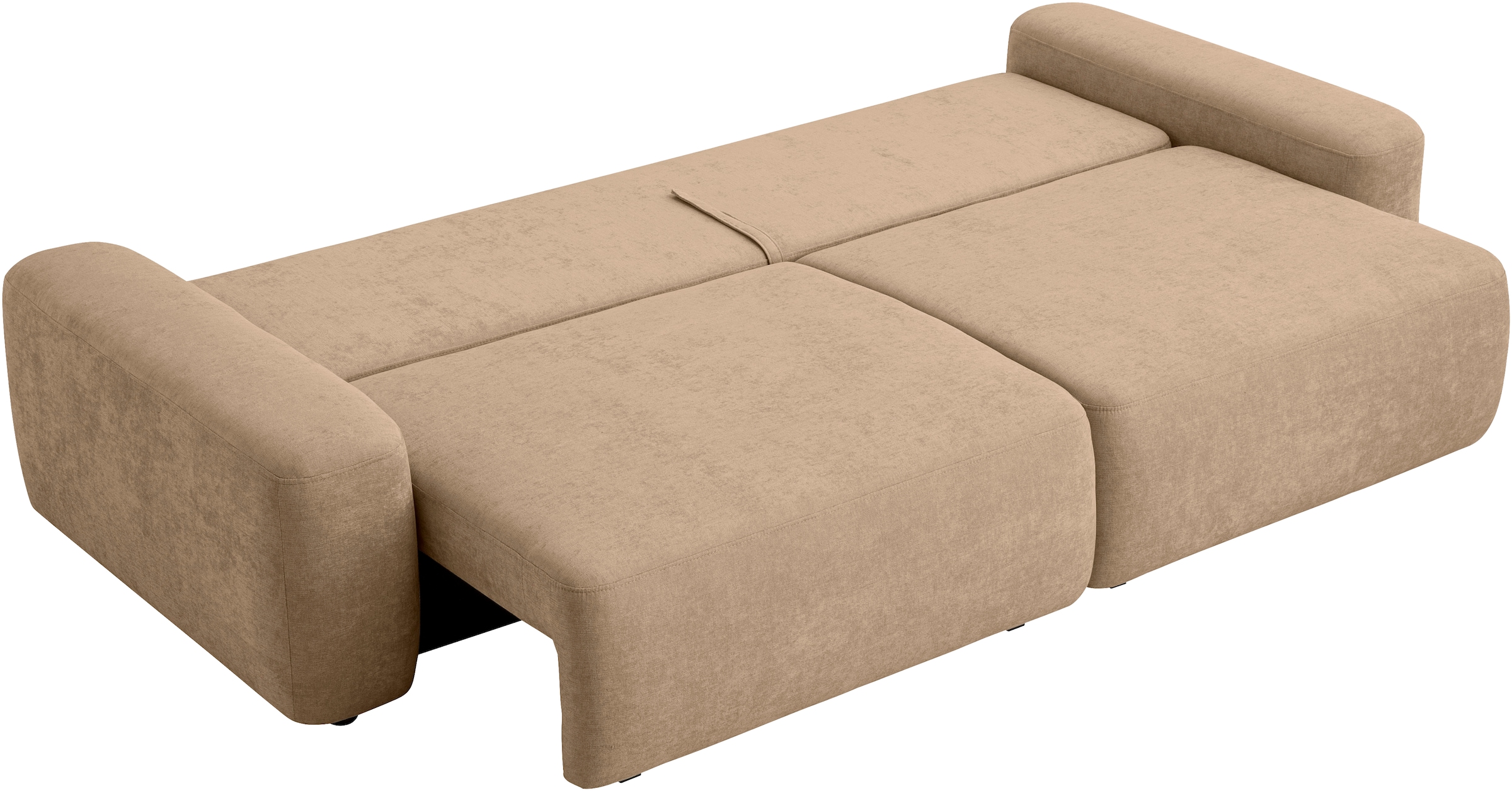INOSIGN 3-Sitzer »TORGE (257cm), Sofa,Schlafsofa in Cord, Samtvelours, Struktur fein«, rundes Design, Schlaffunktion u. Bettkasten, Liegefläche: 135/200 cm