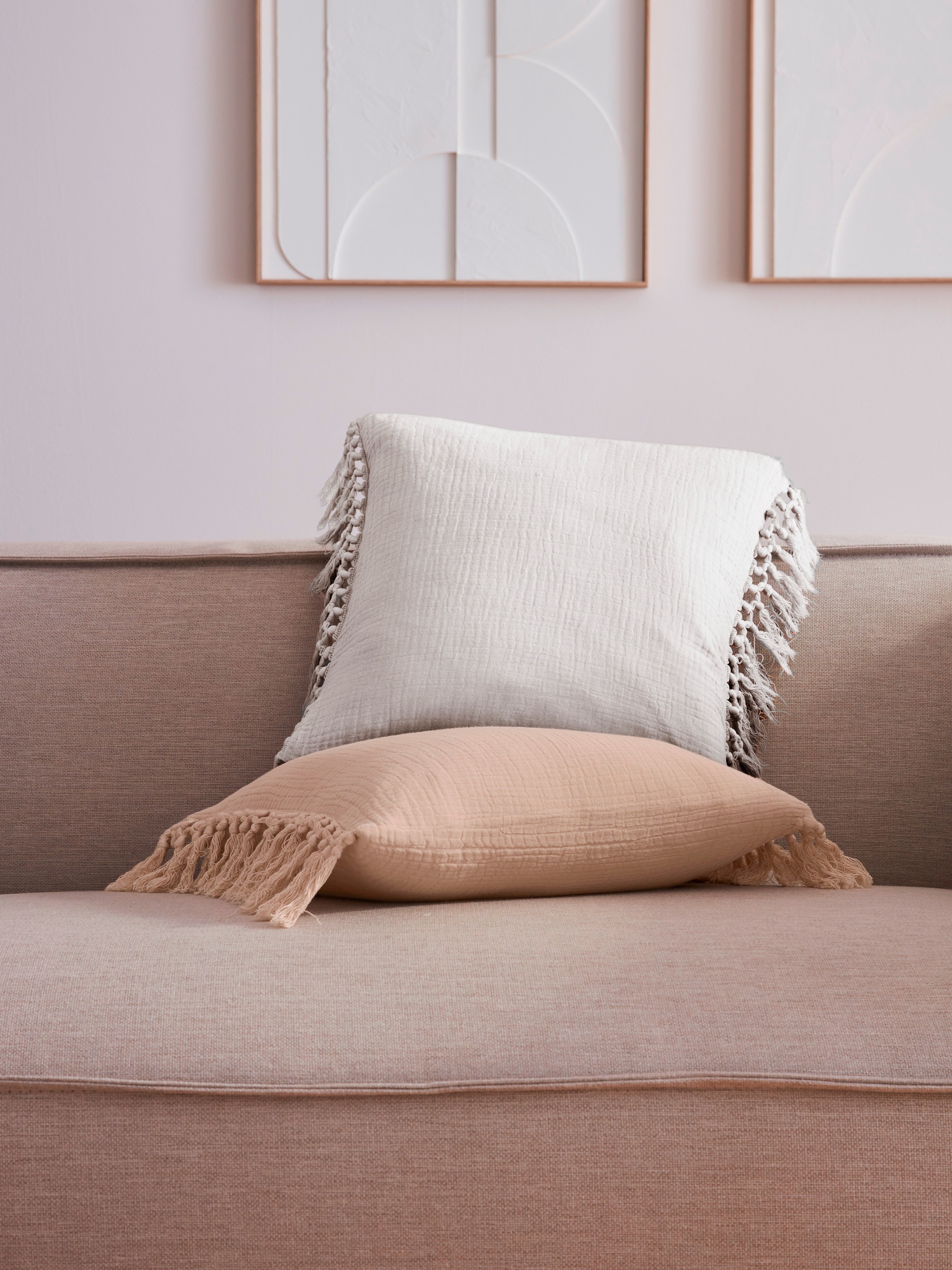 LeGer Home by Lena Gercke Dekokissen "Hevin" Musselin Optik, 2-er Set, ohne günstig online kaufen