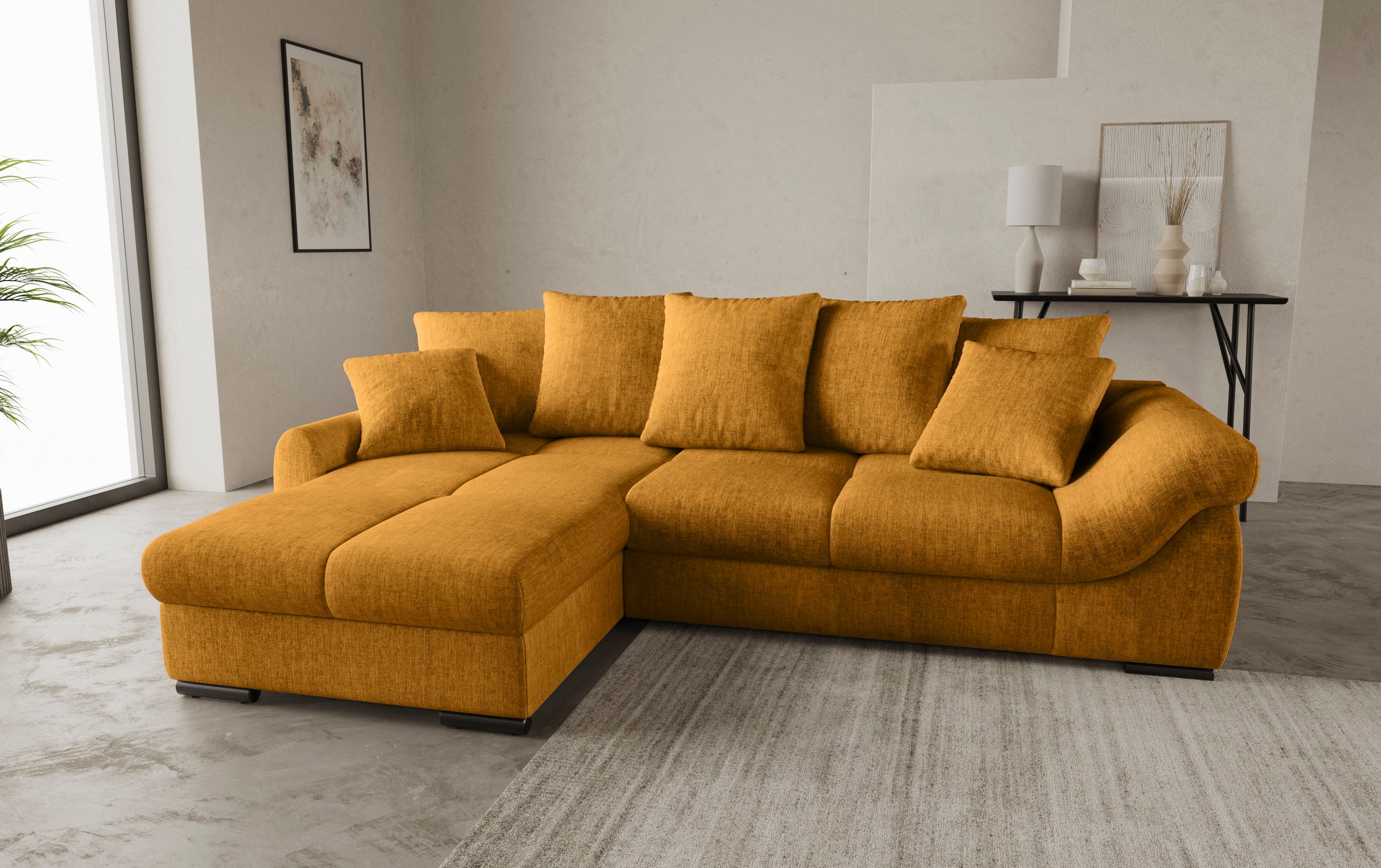 Mr. Couch Ecksofa "Livorno DuraFlex L-Form", inkl. Hochschläfer-Bettauszug, günstig online kaufen