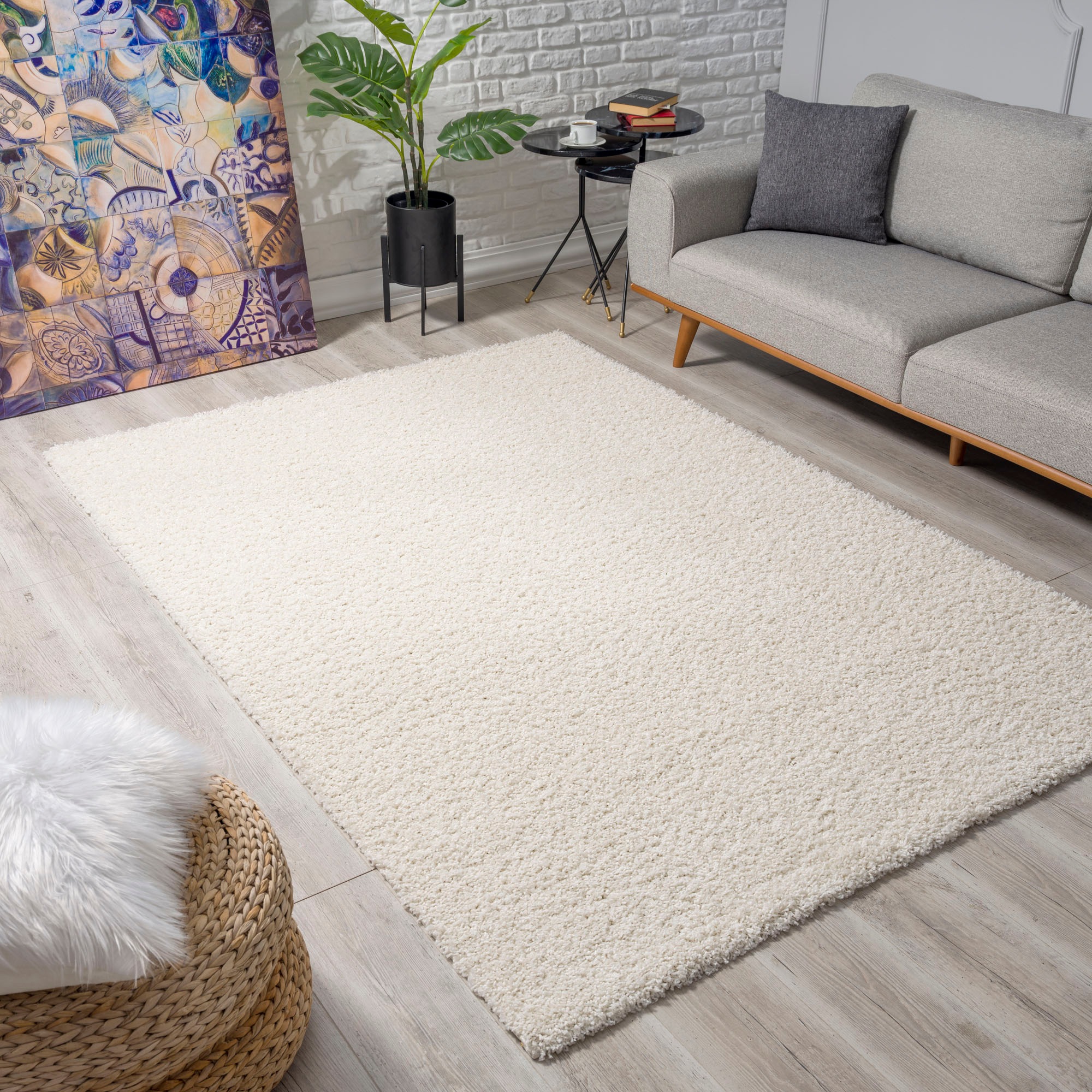 Sanat Hochflor-Teppich "LOCA, auch als Läufer und in Rund" rechteckig 30 mm Höhe Wohnzimmer, Langflor, Shaggy, Schlafzimmer