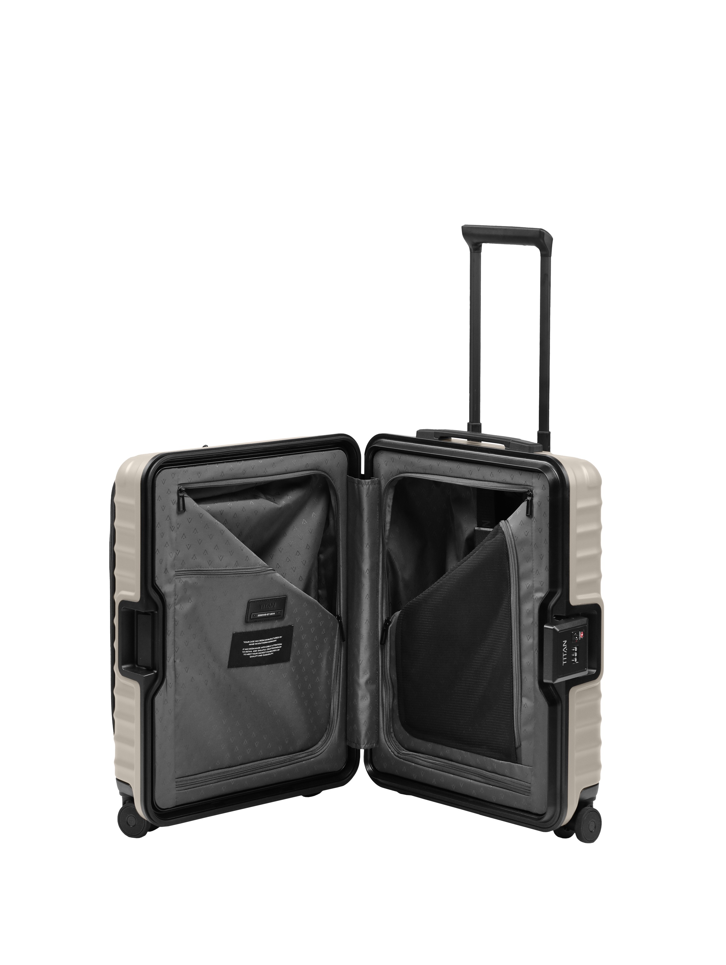 TITAN - Made in Germany Handgepäckkoffer »OVERSEAS S23 Business Handgepäcktrolley« 42 l 4 Rollen 17"-Laptopfach, flexible Vortasche und TSA-Schlösser