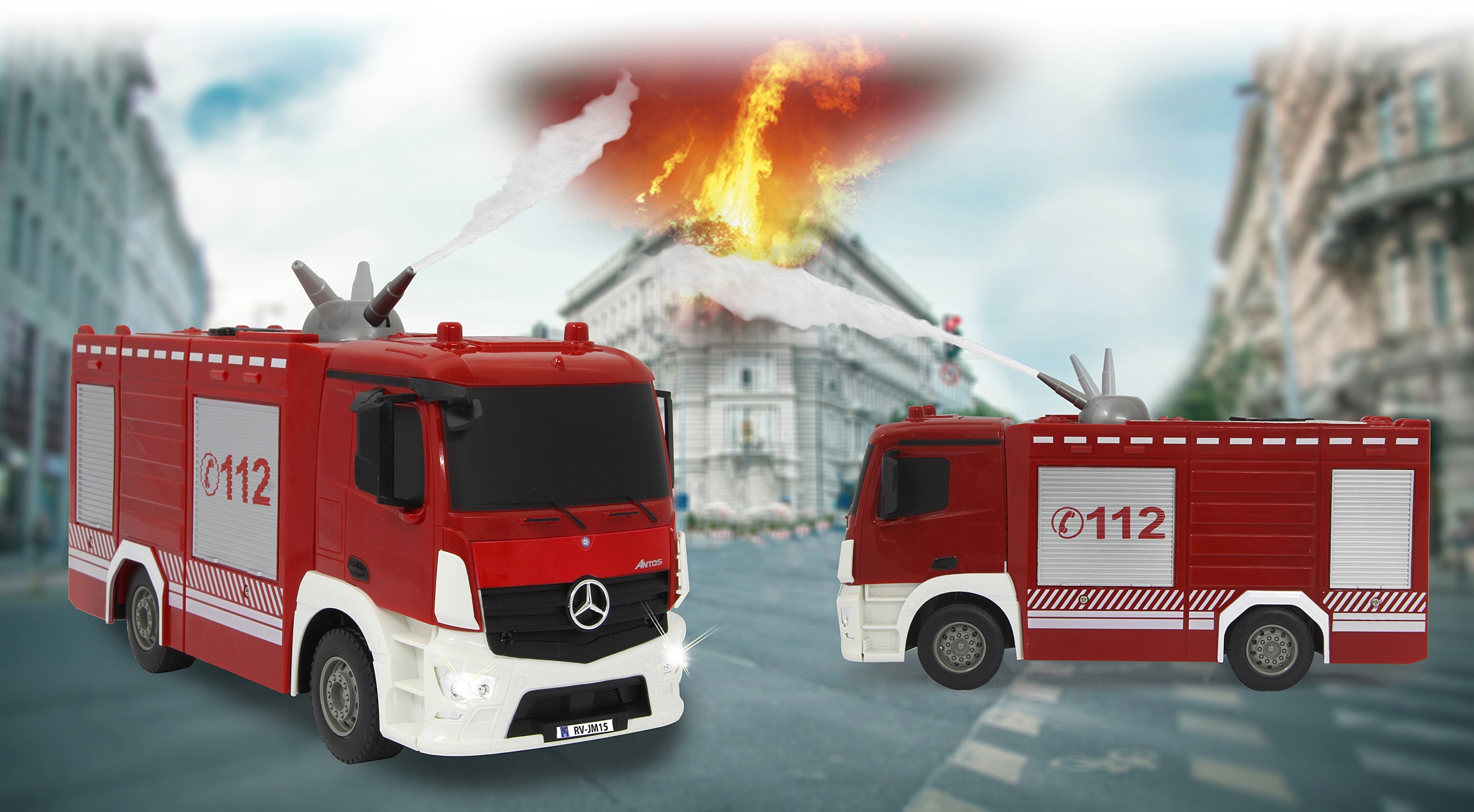 Jamara RC-LKW »Feuerwehr TLF Mercedes-Benz Antos 1:26 - 2,4 GHz«, mit Spritzfunktion