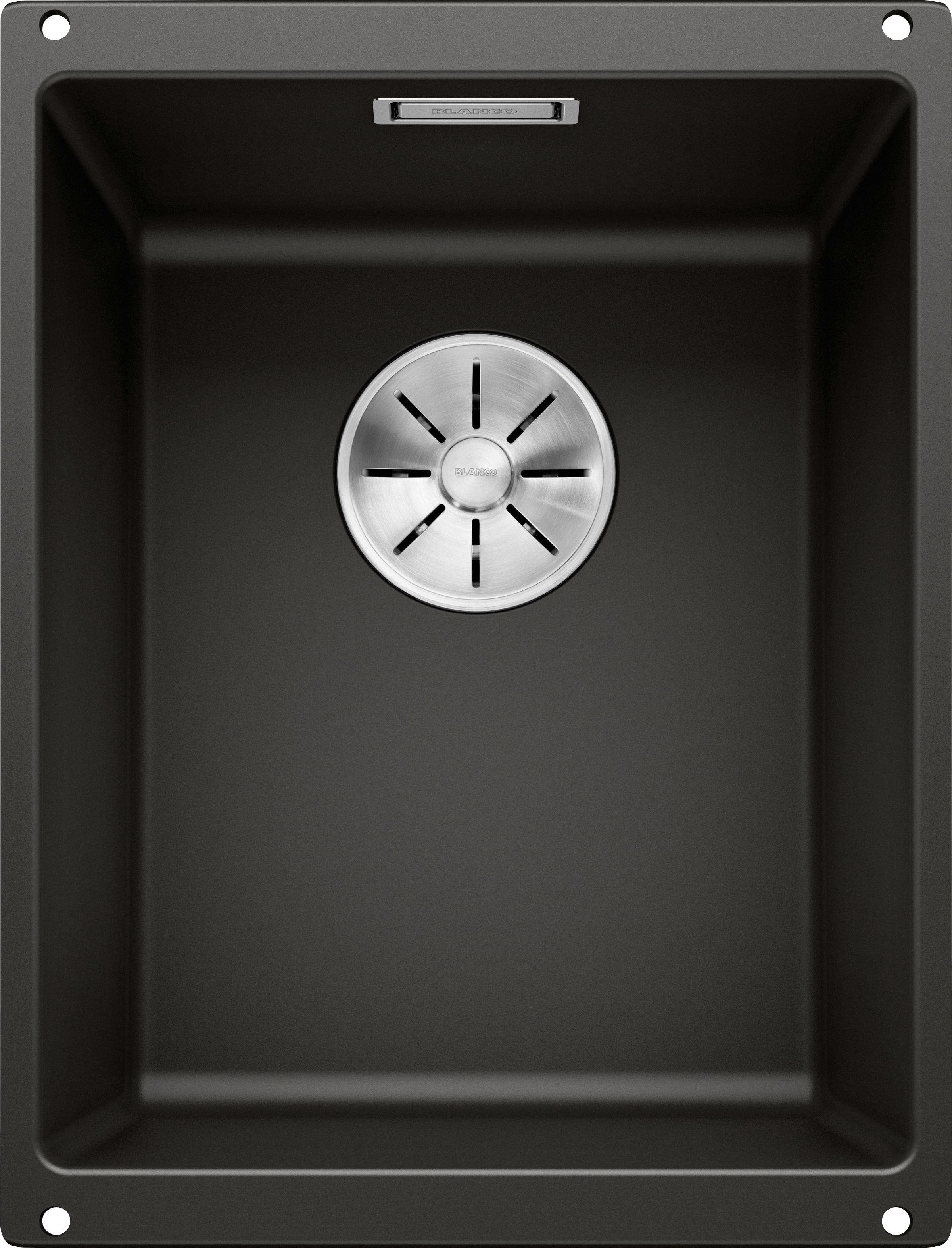 Granitspüle BLANCO, B:46cm H:19cm T:35cm, schwarz, Verbundwerkstoff, Küchenspülen, "SUBLINE 320-U", erhältlich in mehreren Farben