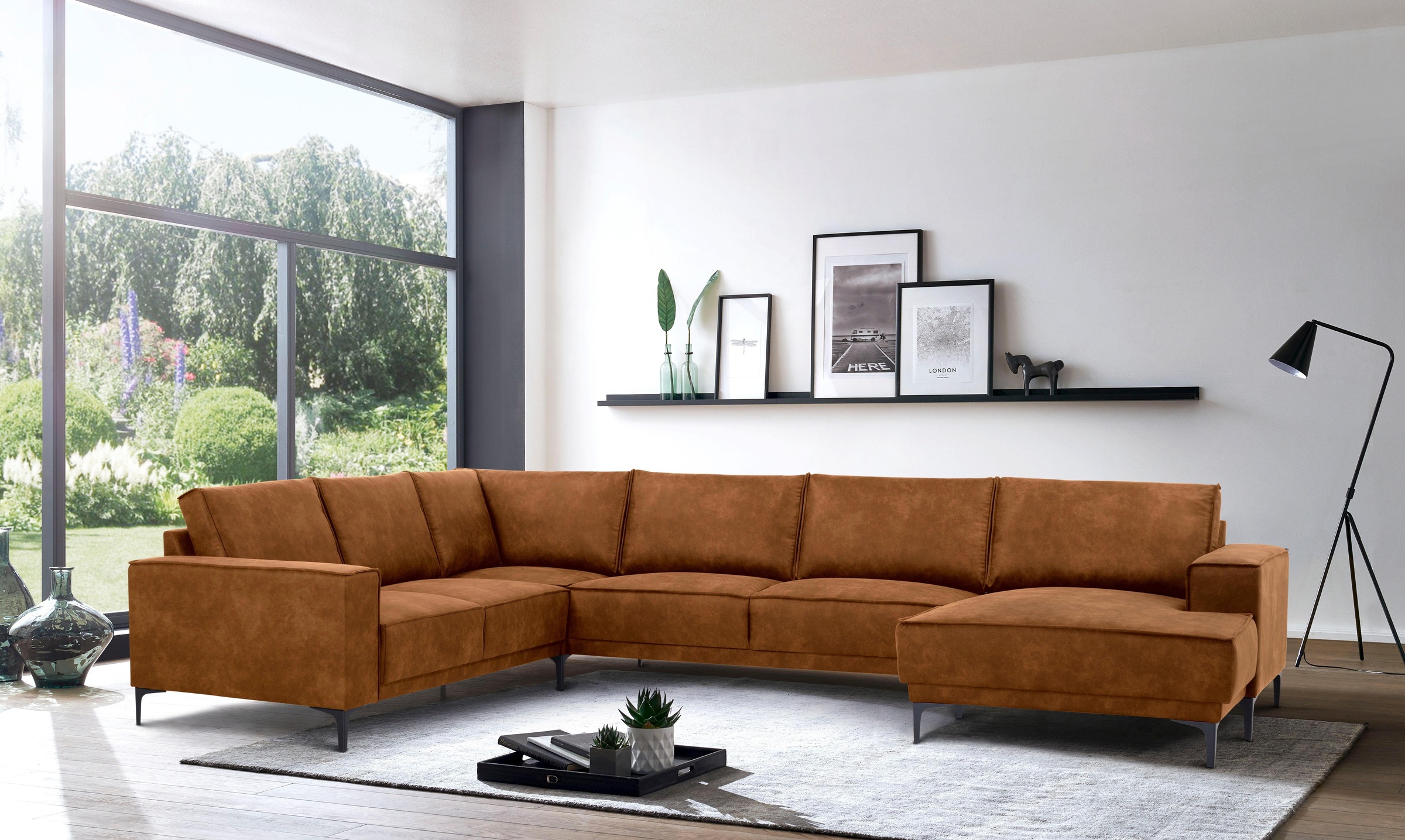 Places of Style Wohnlandschaft "XXL Sofa Oland, Struktur, Flachgewebe, Luxu günstig online kaufen