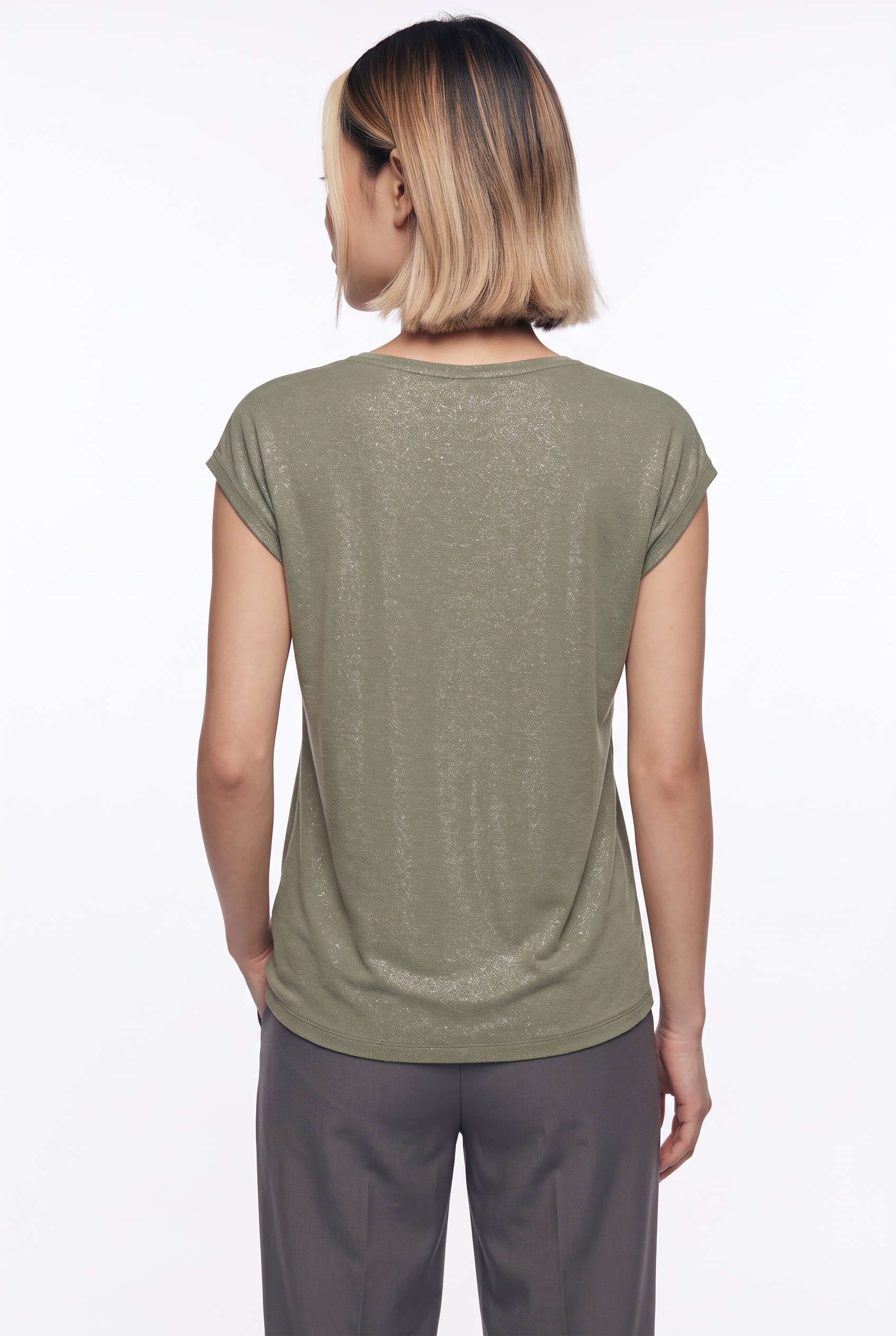 pieces Kurzarmshirt »PCALICE SS GLITTER TEE JRS NOOS BC« Viskosemischung, loose fit