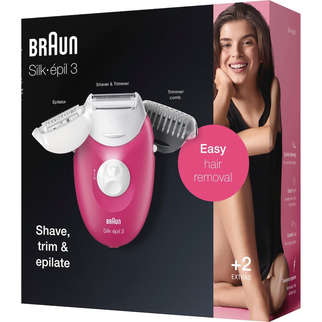 Braun Epilierer »Silk-épil 3 3-410«, 3 St. Aufsätze