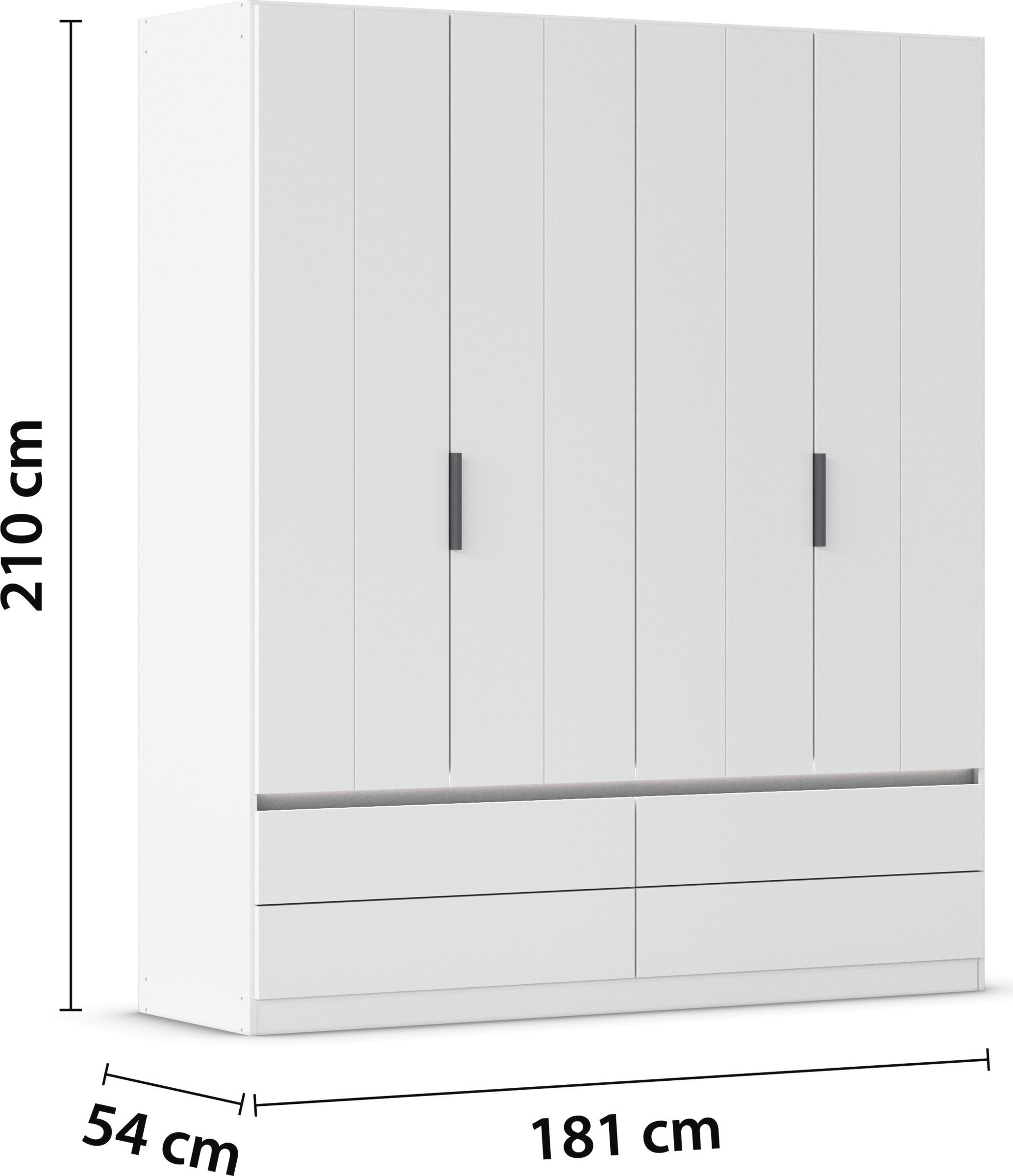 OTTO home Kleiderschrank »Schrank Garderobe ARVEN Breiten 181/226/271cm mit Beleuchtung« 3 verschiedene Ausstattungen BASIC/CLASSIC/PREMIUM (inkl. SOFT-CLOSE),  puristisches Design in Plankenoptik mit Metallgriffen MADE IN GERMANY