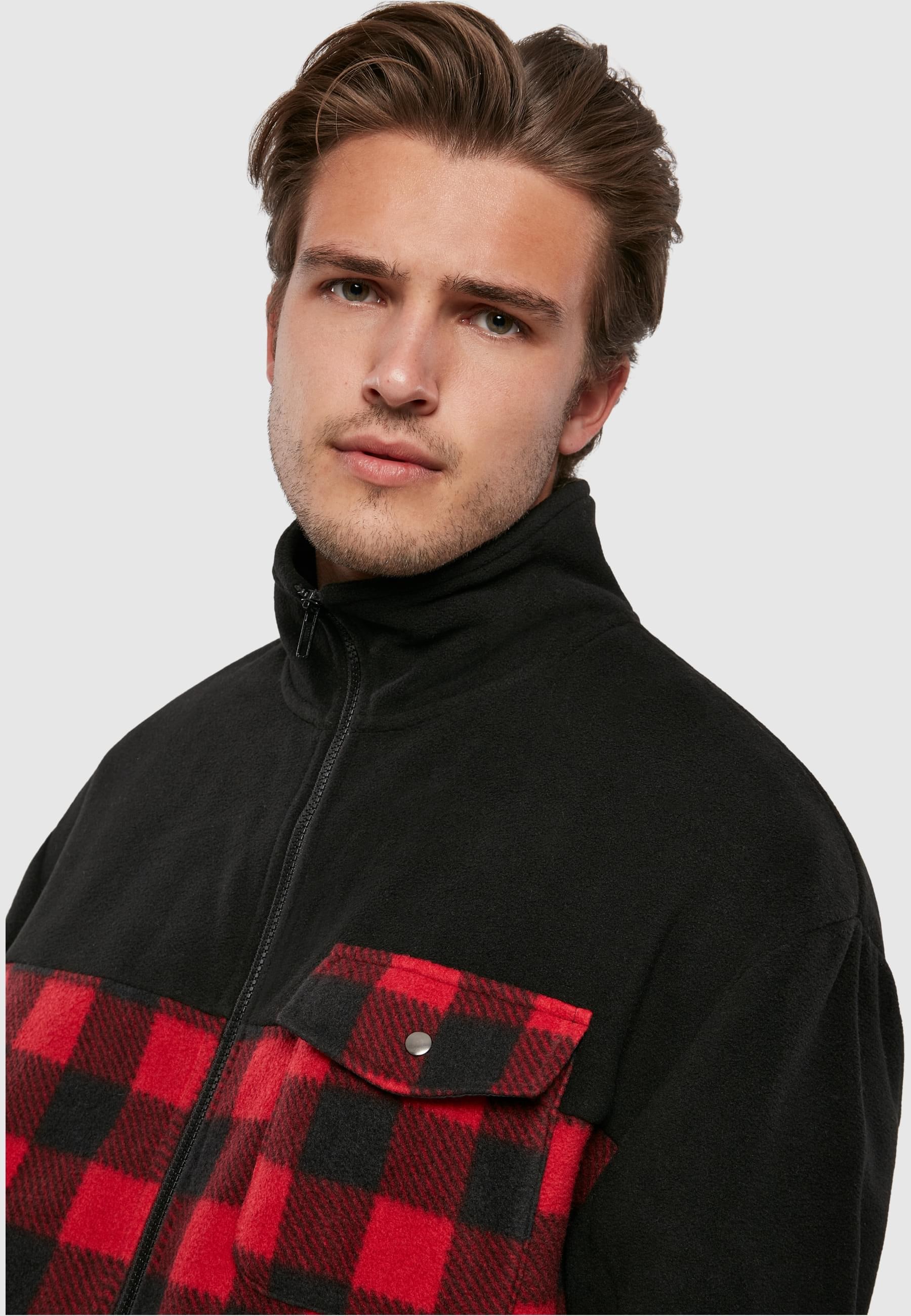 URBAN CLASSICS Winterjacke »Urban Classics Herren Patterned Polar Fleece Track Jacket«, (1 St.), mit Kapuze