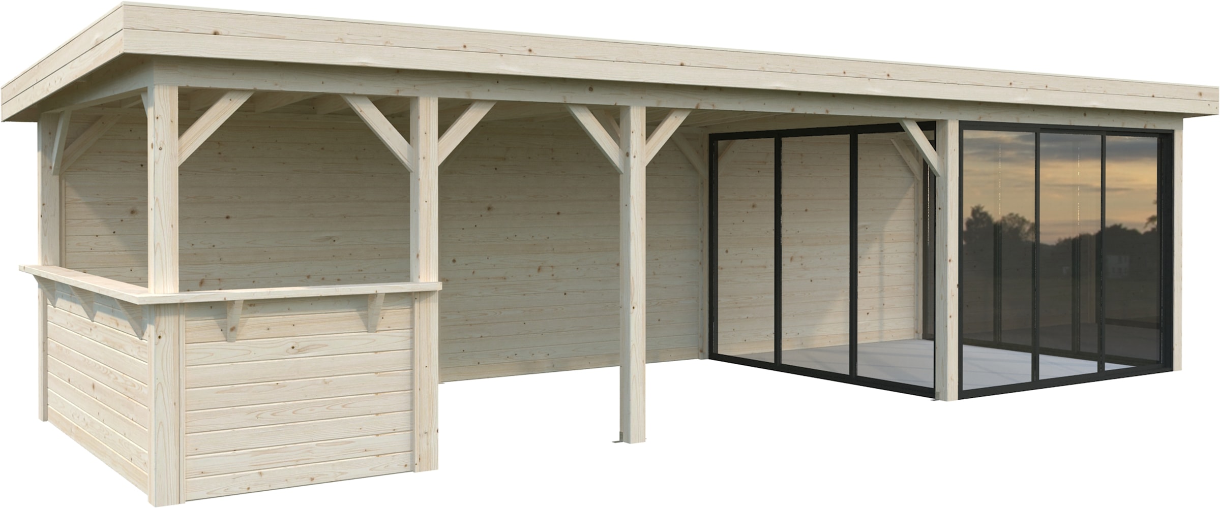 Palmako Gartenhaus »Lenna 24,9 m², Set 416 Slide«