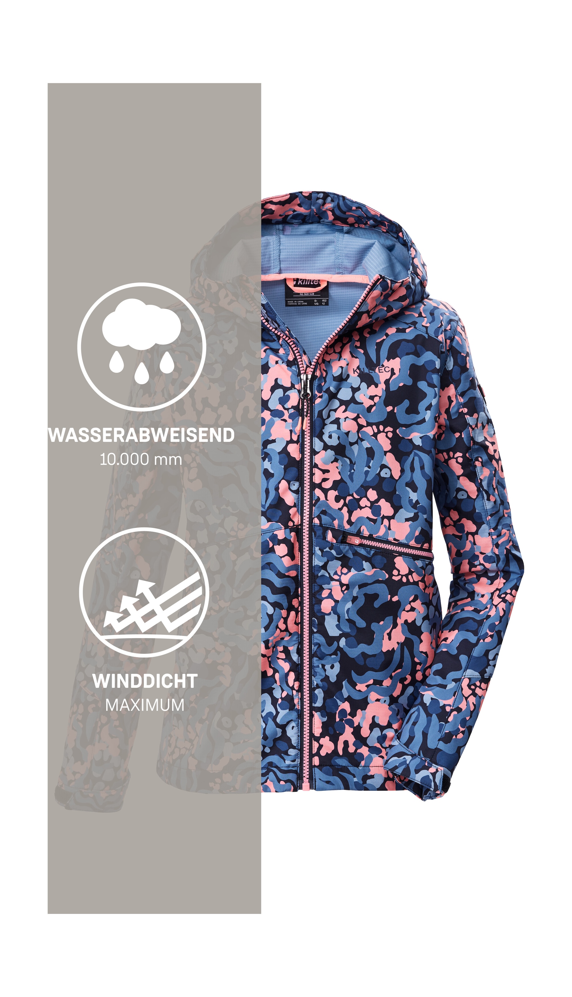 Killtec Softshelljacke »KOS 154 GRLS SFTSHLL JCKT« Wind- und wasserabweisende Kinderjacke mit buntem Print