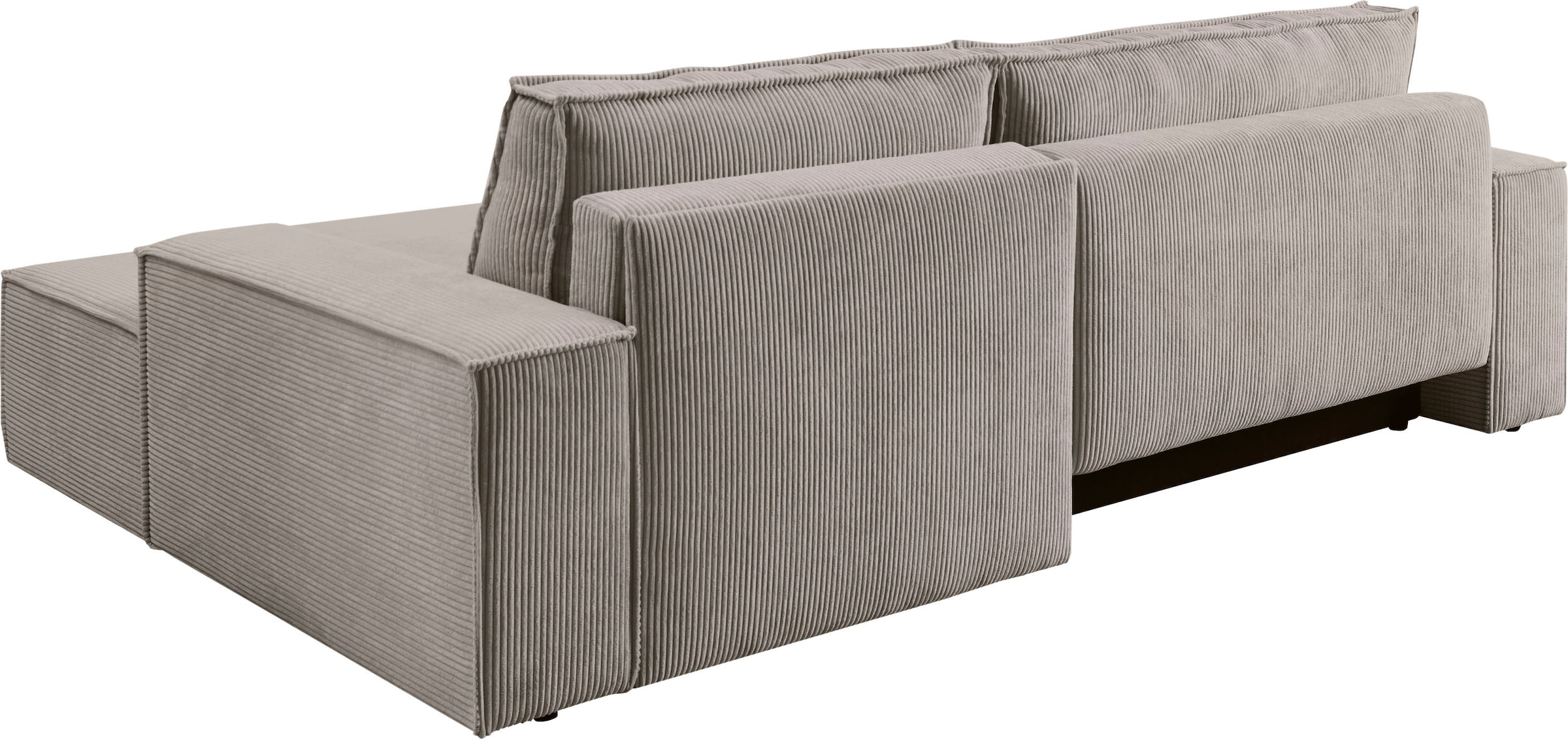 Home affaire Ecksofa »SHERWOOD Schlafsofa 267 cm, L-Form,« Schlaffunktion mit Bettkasten (210x136 cm), Cord, Vintage, Samtvelours