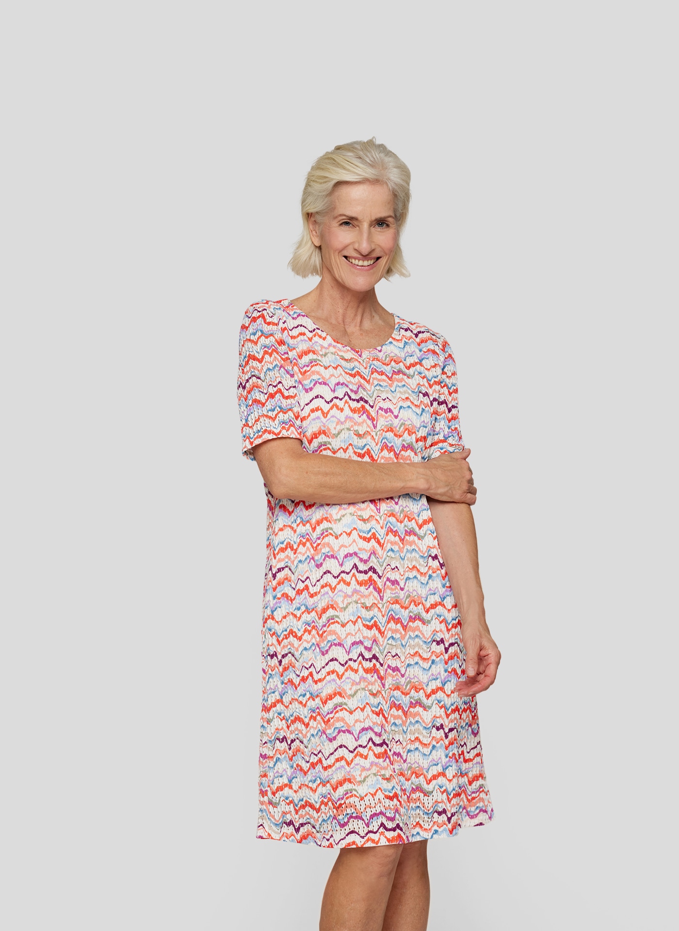 Rabe Midikleid "Rabe Kleid in Crinkle-Optik mit Zickzackmuster" günstig online kaufen