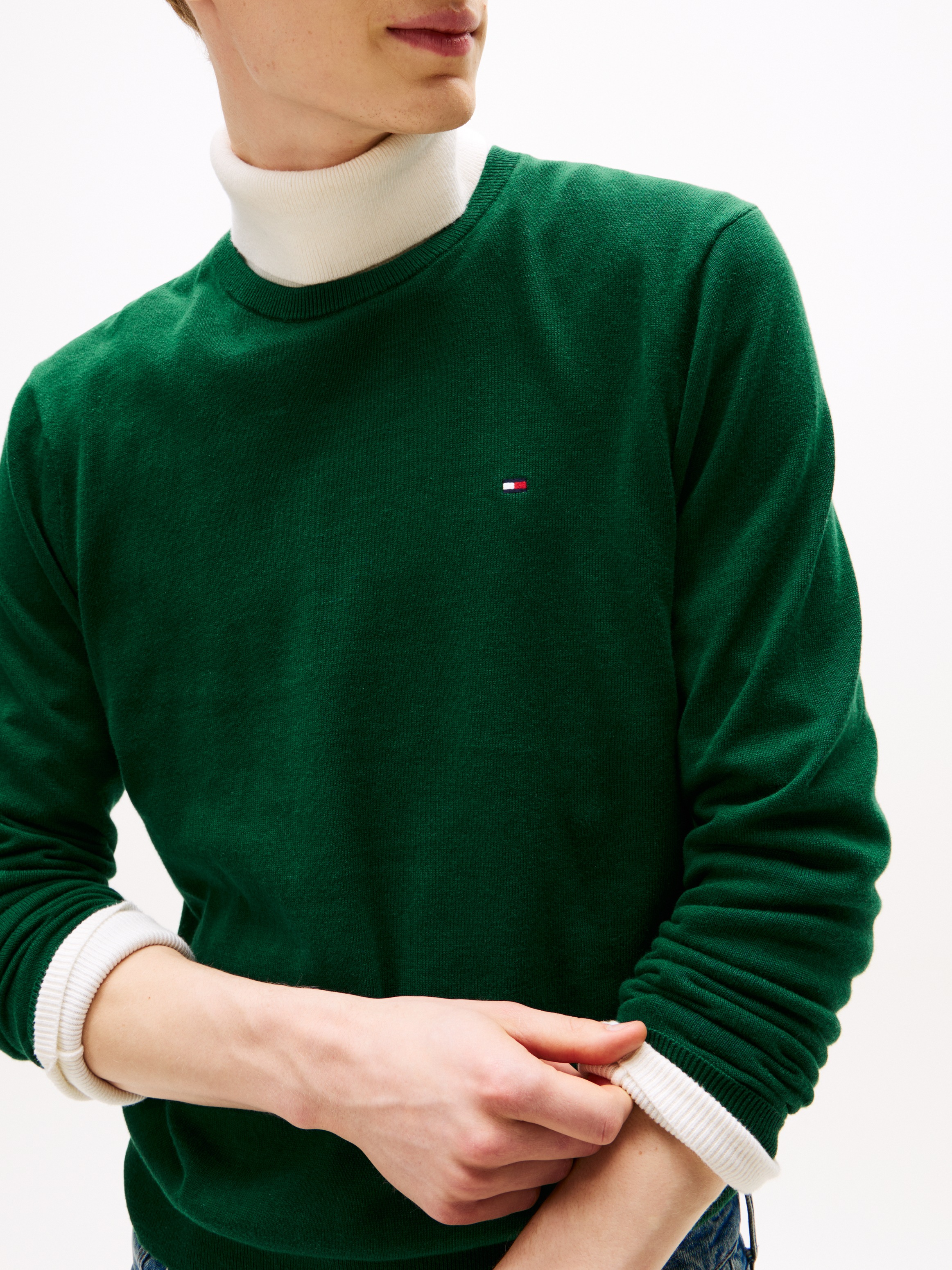 Tommy Hilfiger Rundhalspullover "ESSENTIAL COTTON CREW NECK" Crewneck Regul günstig online kaufen