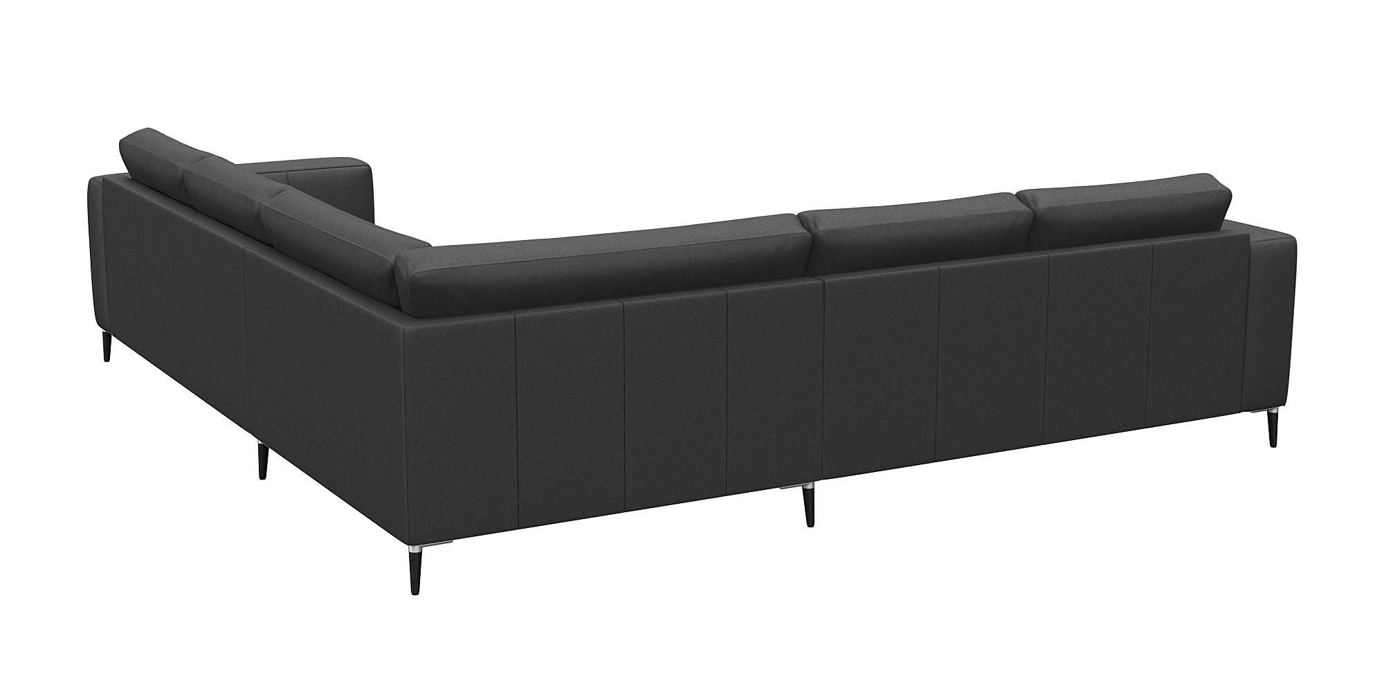 FLEXLUX Ecksofa »Fiore«, breite Armlehnen, Kaltschaum, Füße Alu+schwarz