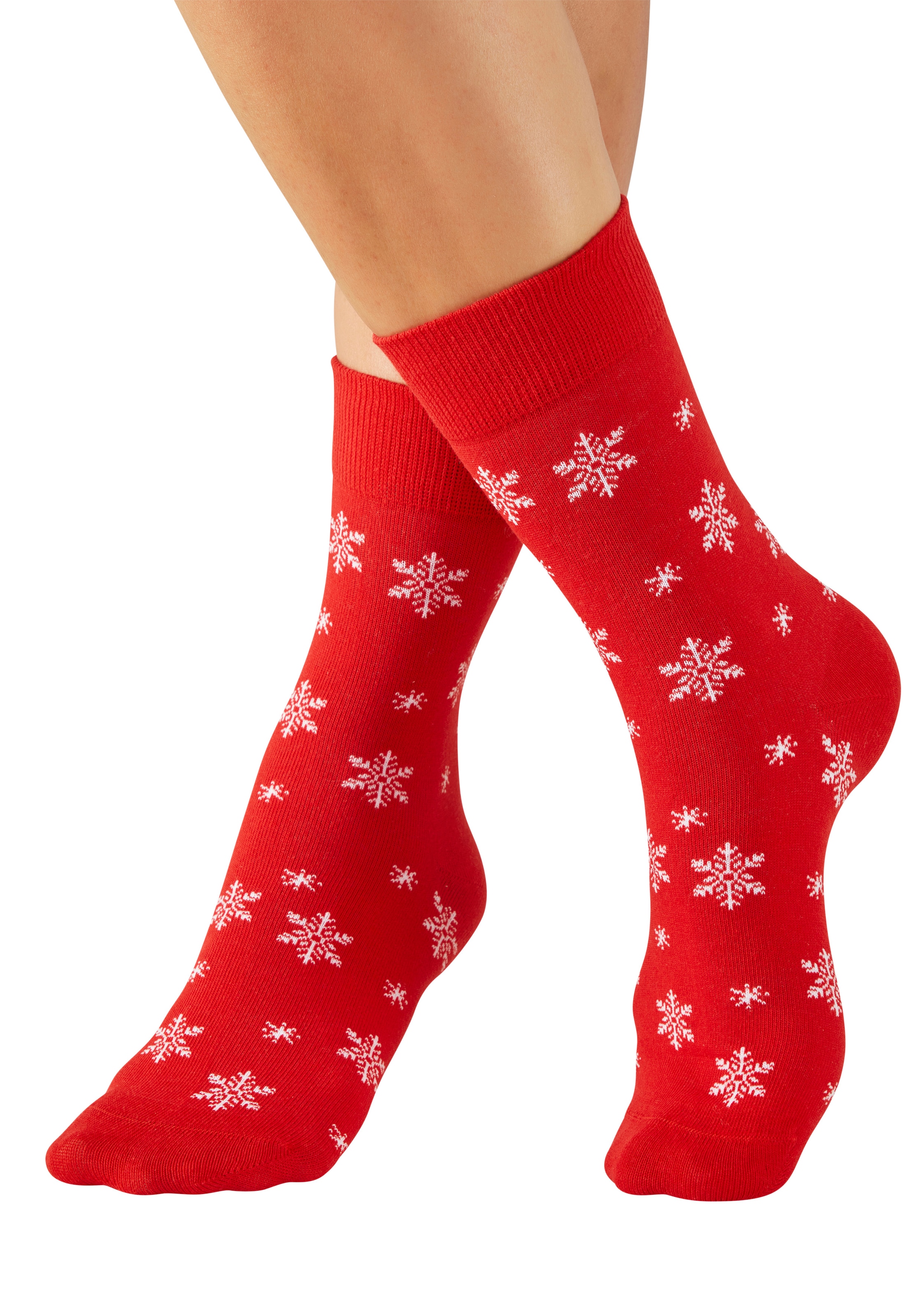 LASCANA Freizeitsocken »Damen Weihnachtssocken« Packung, 3 Paar tlg. mit lustigen Dackelmotiven