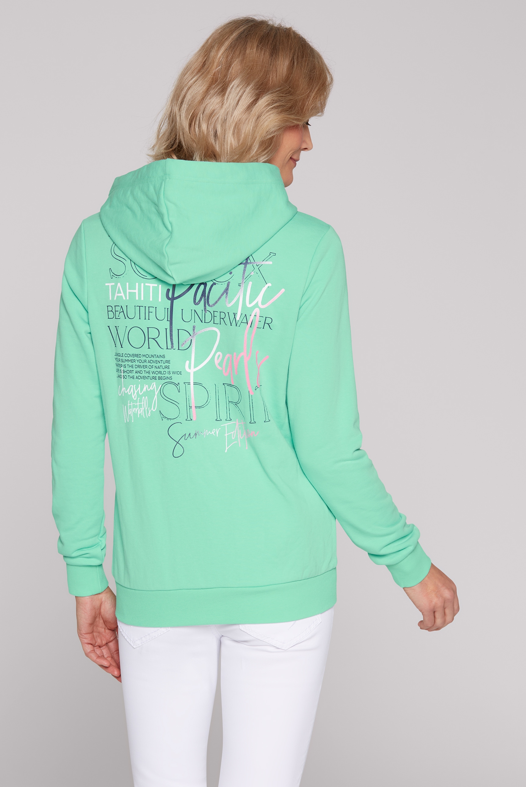 SOCCX Kapuzensweatjacke, mit Rücken-Print