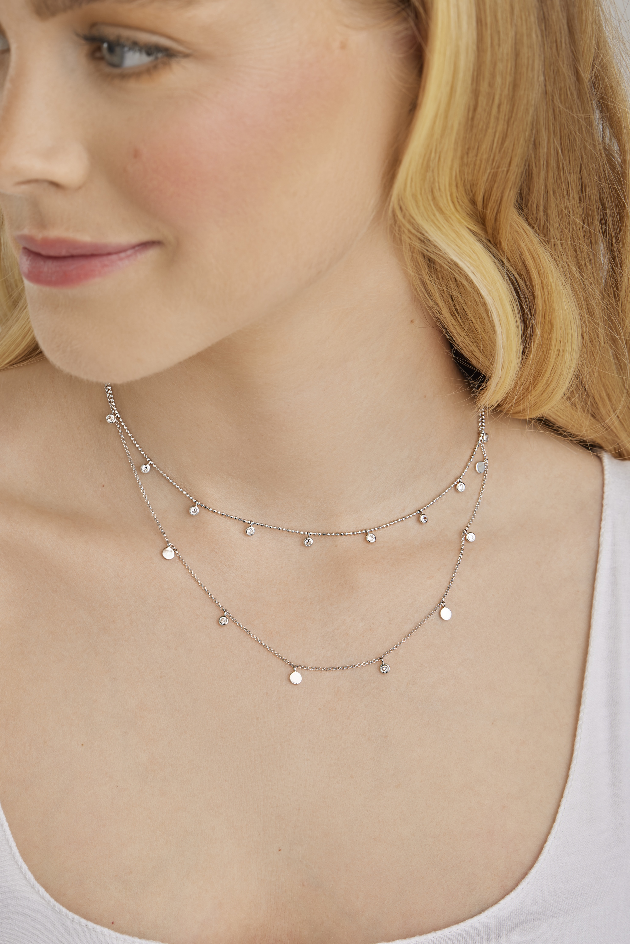 CAÏ Kette mit Anhänger »925/- Sterling Silber rhodiniert Anhänger Plättchen  Zirkonia« online bestellen | BAUR