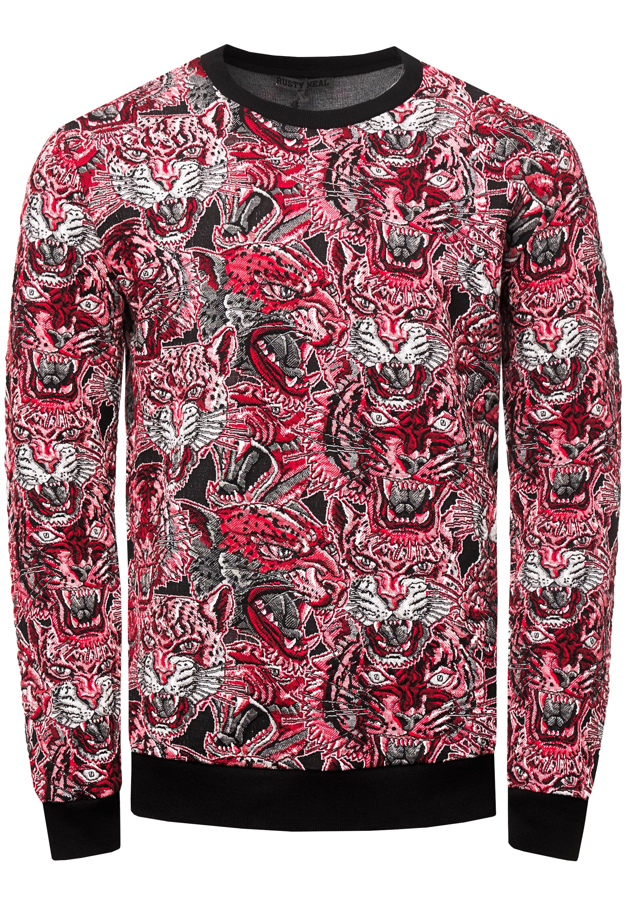 Rusty Neal Sweatshirt »Red Tiger in Jacquard«, mit extravagantem Muster