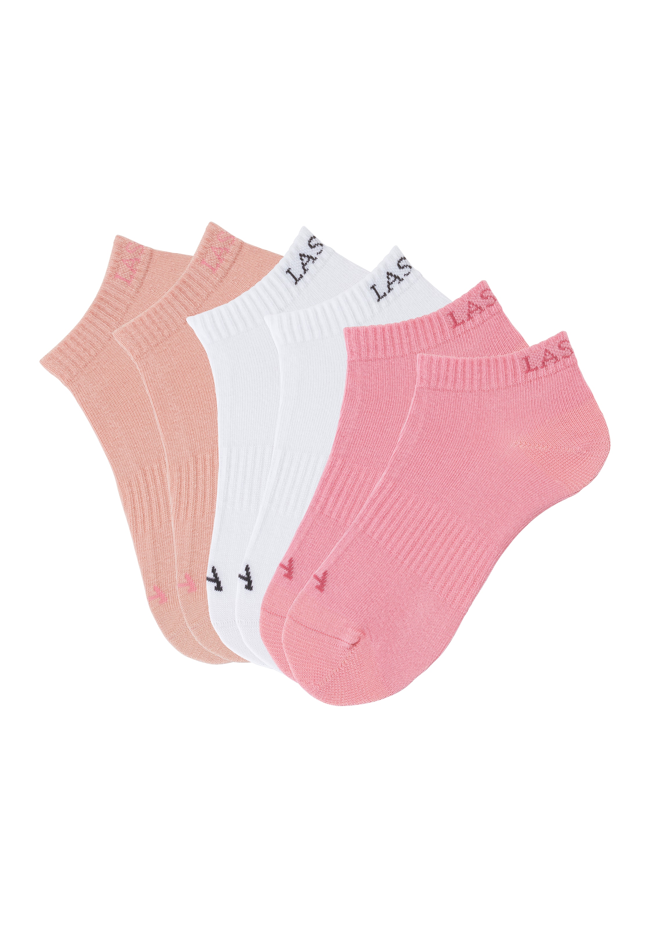LASCANA ACTIVE Sneakersocken, (Packung, 6 Paar), mit eingestricktem Marken Logo