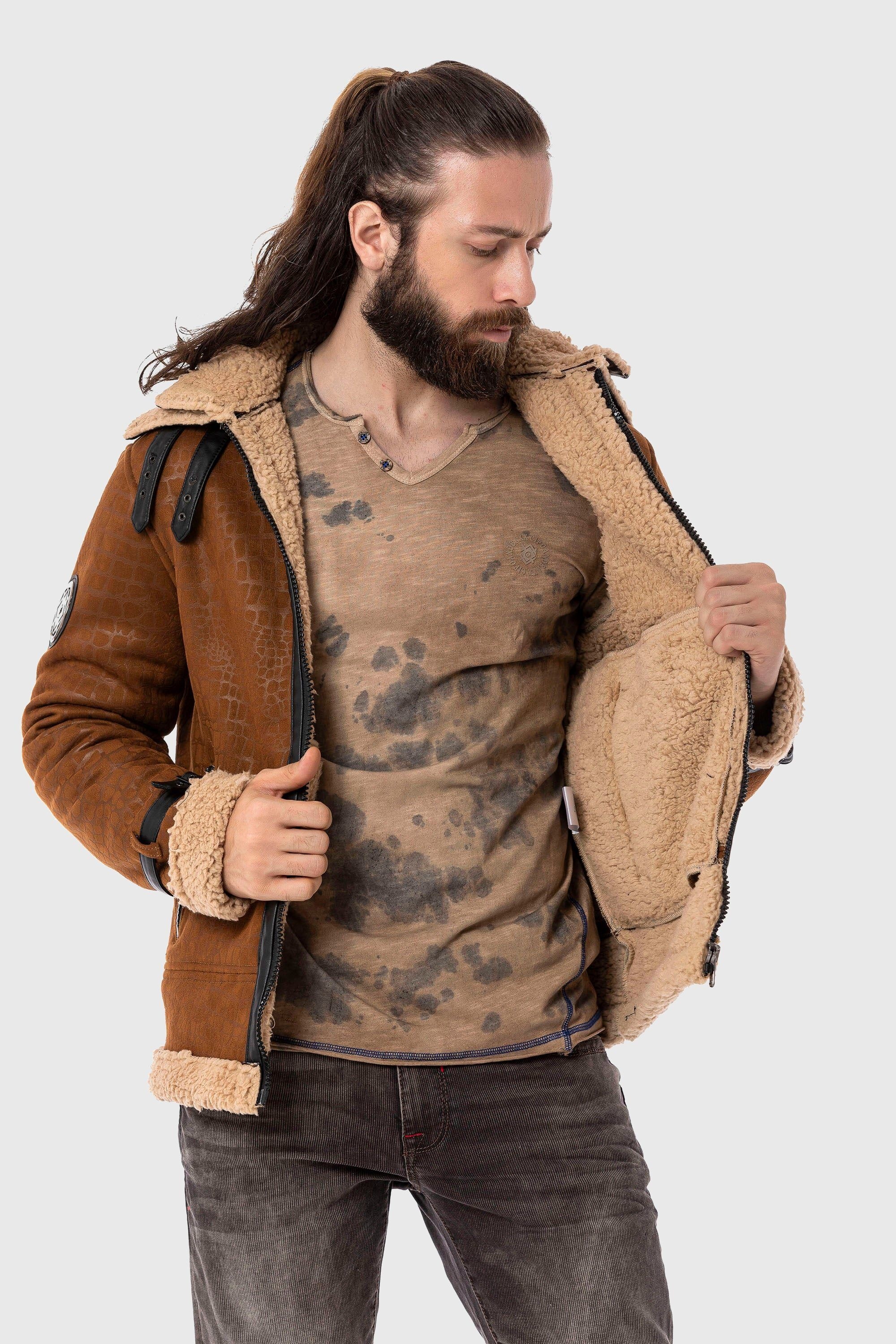 Cipo & Baxx Parka »Jacke«, ohne Kapuze, im Flieger-Look