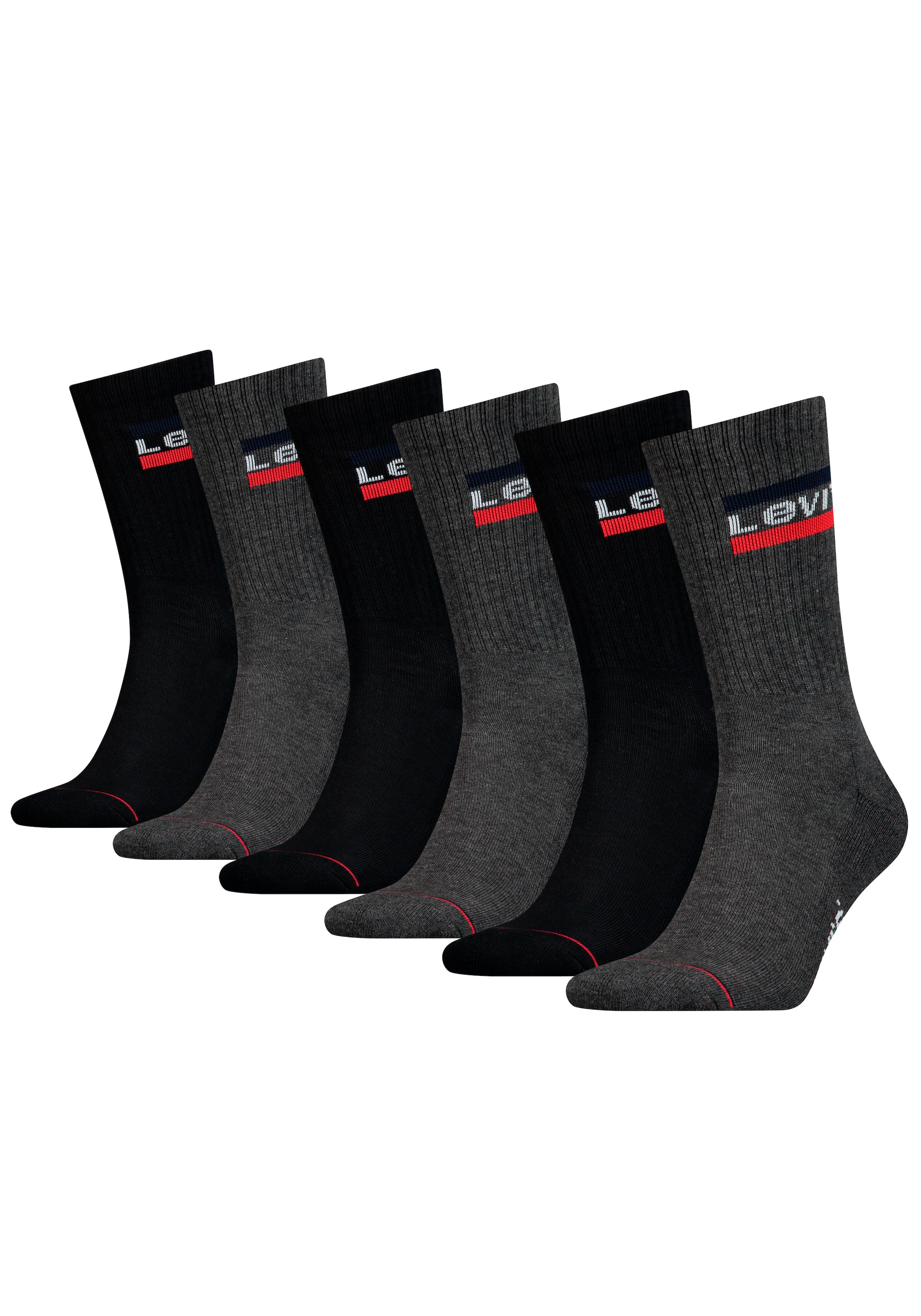 Levis Socken, (Packung, 6 Paar), mit breitem Logobund