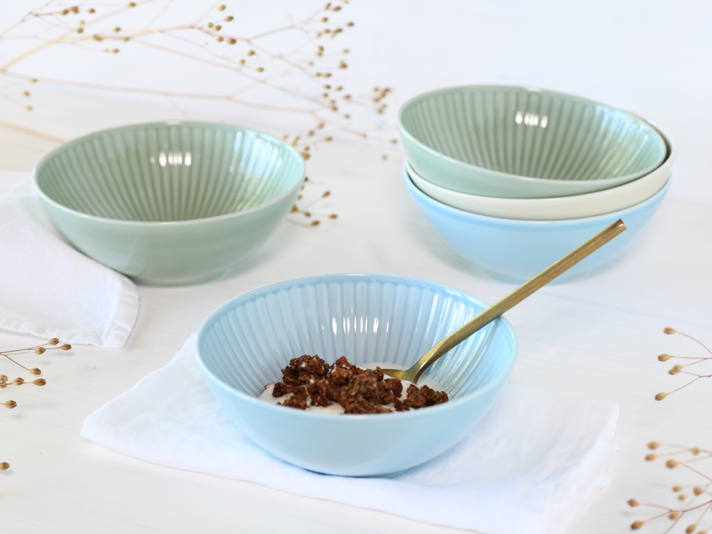 CreaTable Teller-Set »Valencia Pastell, Tellerset 18-tlg«, (Set, 18 tlg.), Elegant, Boho Chic