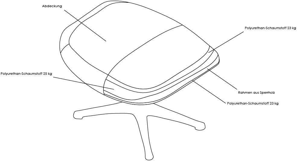 FLEXLUX Fußhocker »Marinella, Fußstütze, für Beinauflage zur besseren Entspannung,«, Metallfußgestell Aluminium, Fußhocker für Drehsessel