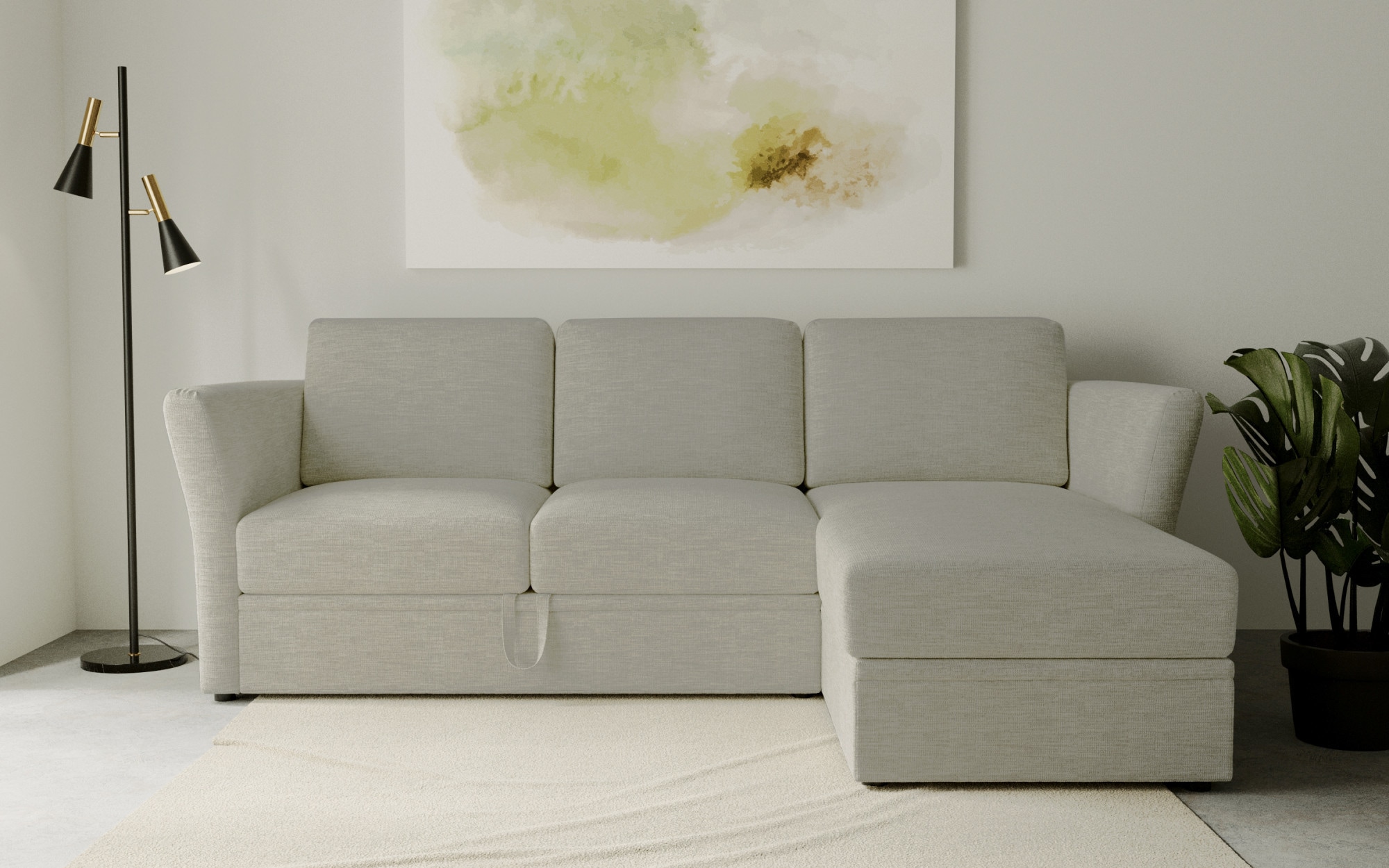 OTTO home Ecksofa "Lavars, L-Form, Schlafsofa" mit Bettfunktion und Stauraum, in zwei verschiedenen Bezugsqualitäten
