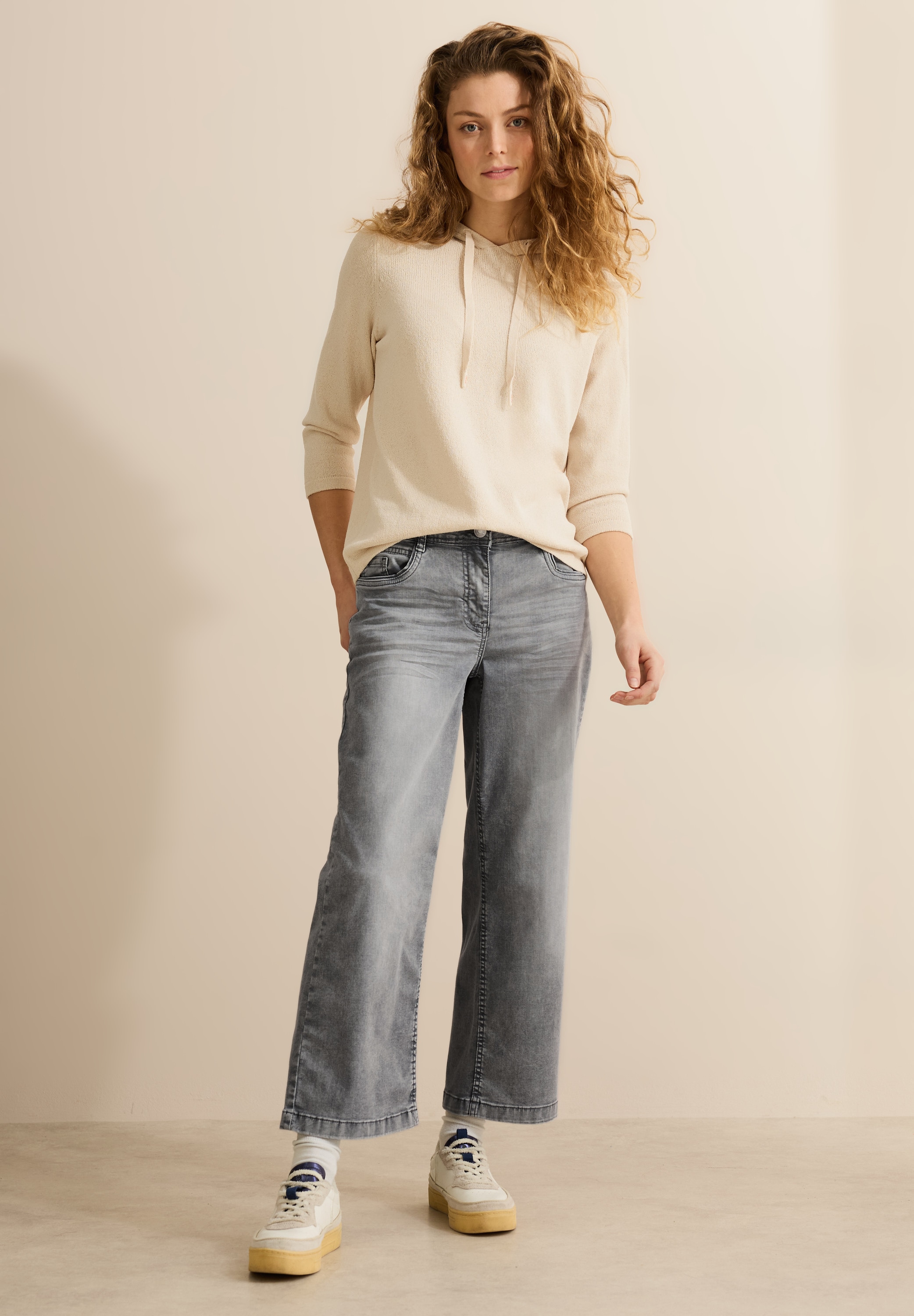 Cecil Weite Jeans, softer Materialmix