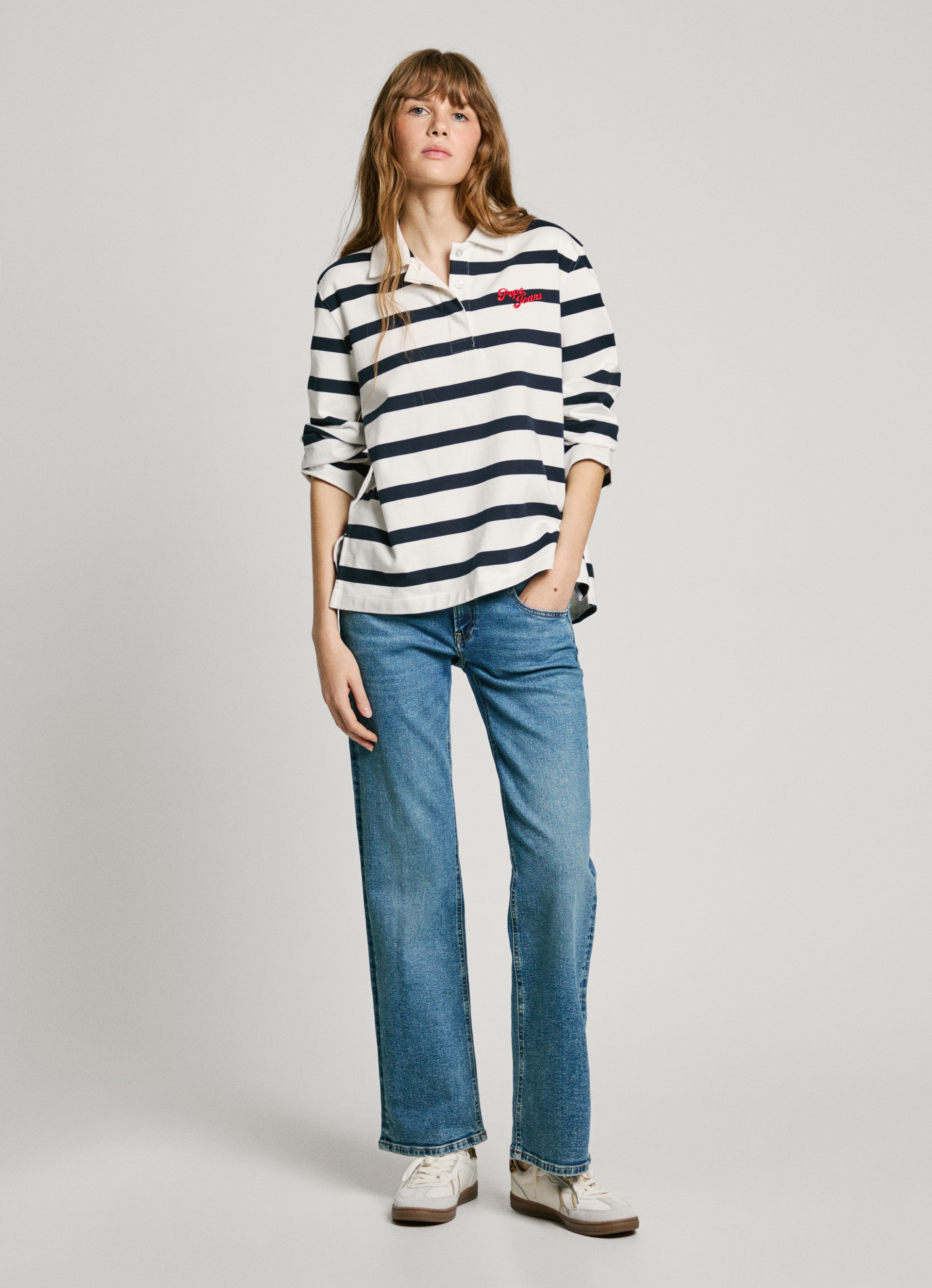 Pepe Jeans Gerade Jeans »STRAIGHT JEANS LW«, mit doppeltem Knopfverschluss