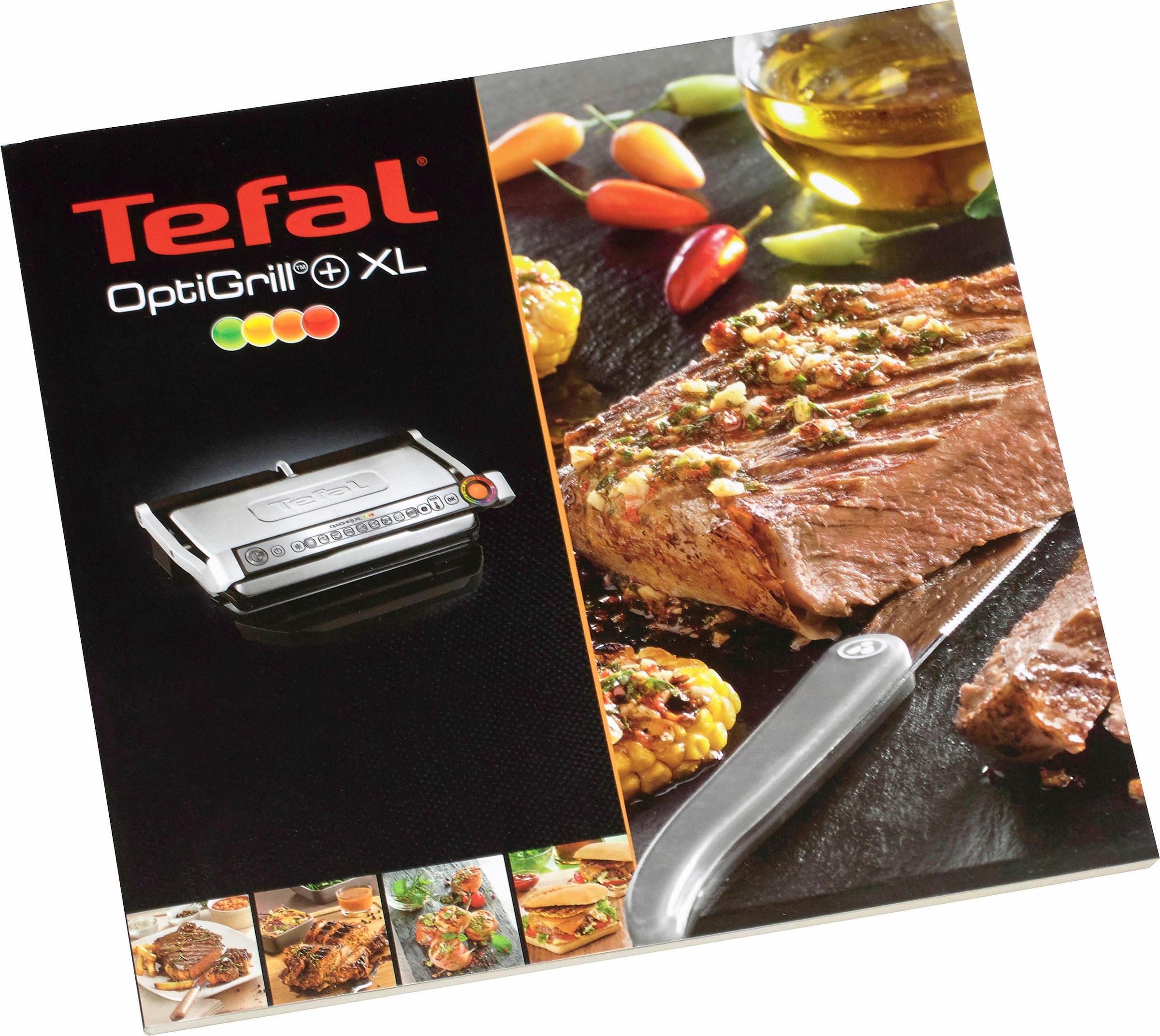 Tefal Kontaktgrill »GC712D OptiGrill+«, 2000 W, 6 Grillprogramme, passt Temperatur + Grillzyklus ans Grillgut an