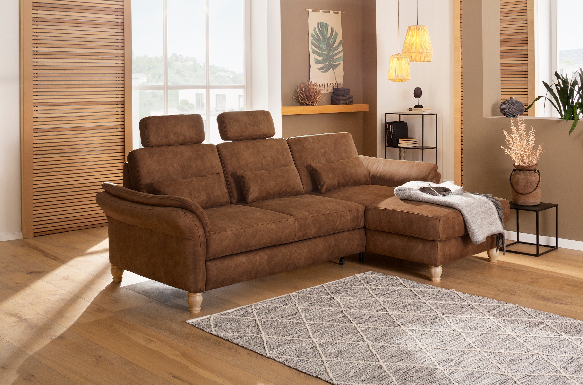 Home affaire Ecksofa "Palace L-Form" incl. Sitztiefenverstellung, wahlweise mit Schlaffunktion und Stauraum