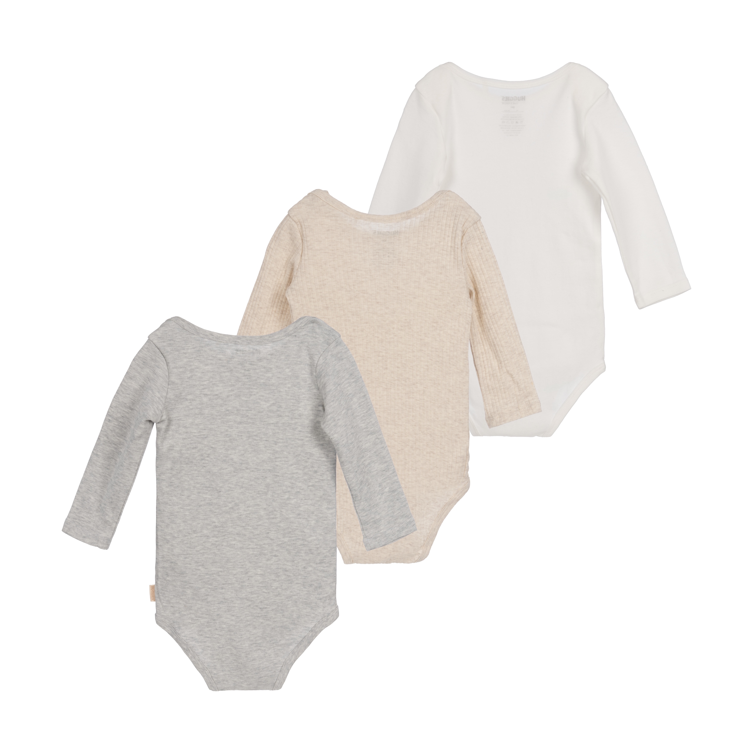 HUGGIES babywear Langarmbody »HUGB 3PK BODYSUIT« Packung, 3 Stk. 3er-Pack, in Ripp-Optik
