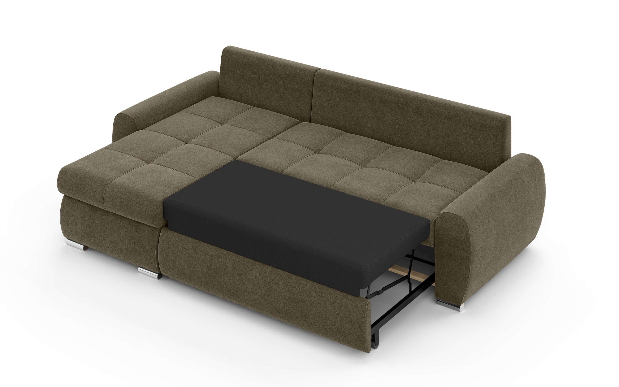 INOSIGN Ecksofa »HAVERHILL Schlafsofa mit Bettkasten, Maße B/H/T: 237/89/166 cm«, L-Form mit Recamiere links oder rechts bestellbar, Wellenunterfederung