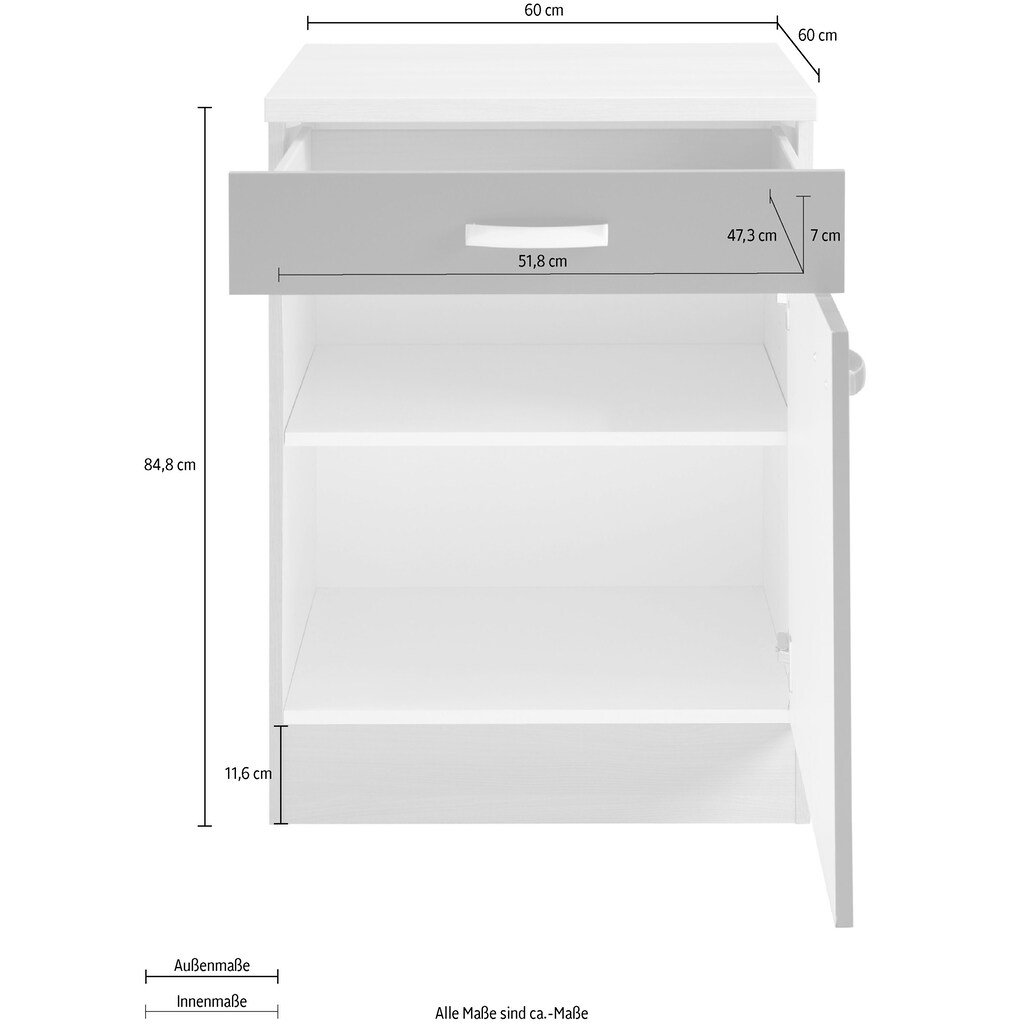 OPTIFIT Unterschrank »Faro«, mit Metallgriffen, Breite 60 cm